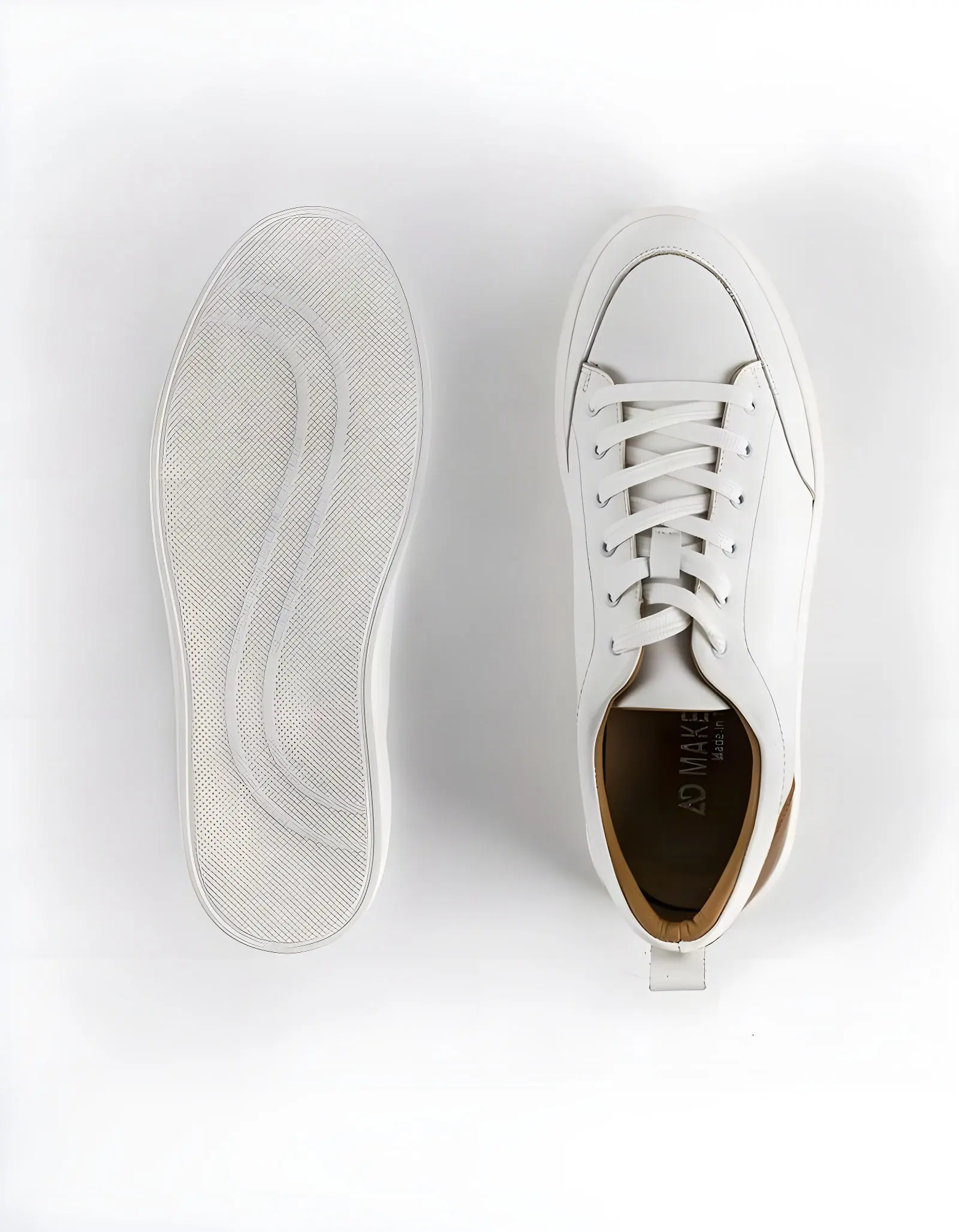 Baskets en cuir Cassio – CVR01 Blanc/Camel