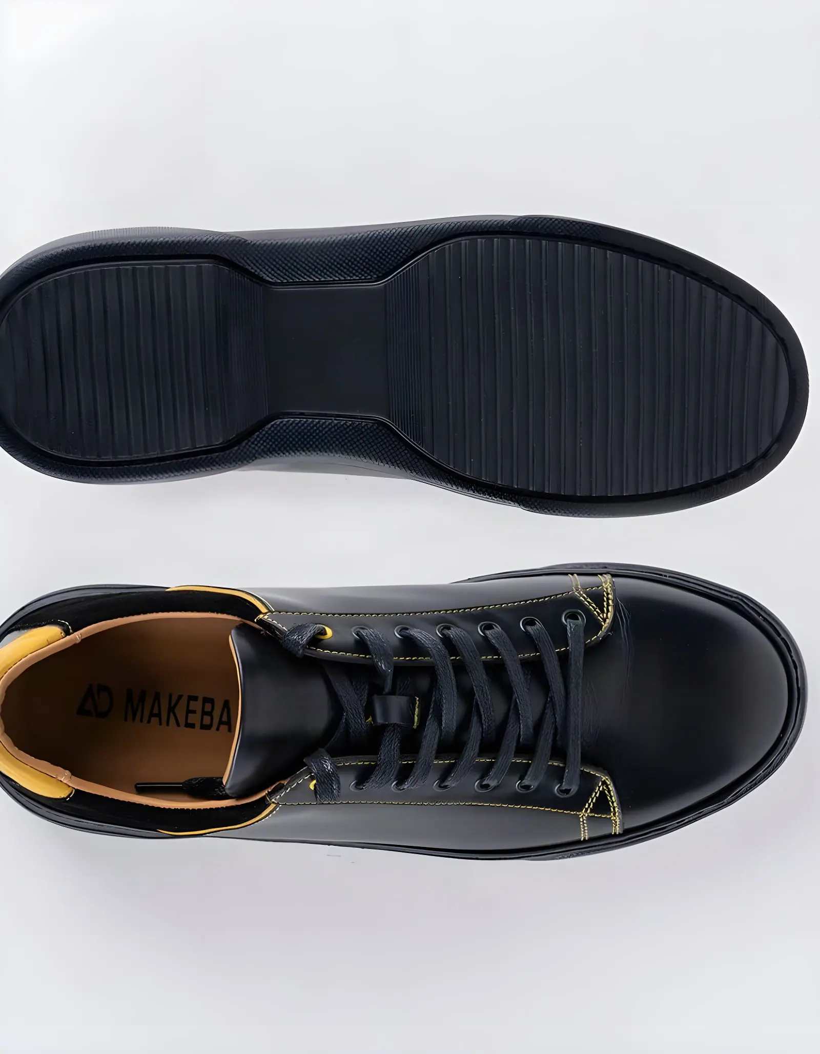 Baskets en cuir Felipe – E21 Noir-Jaune