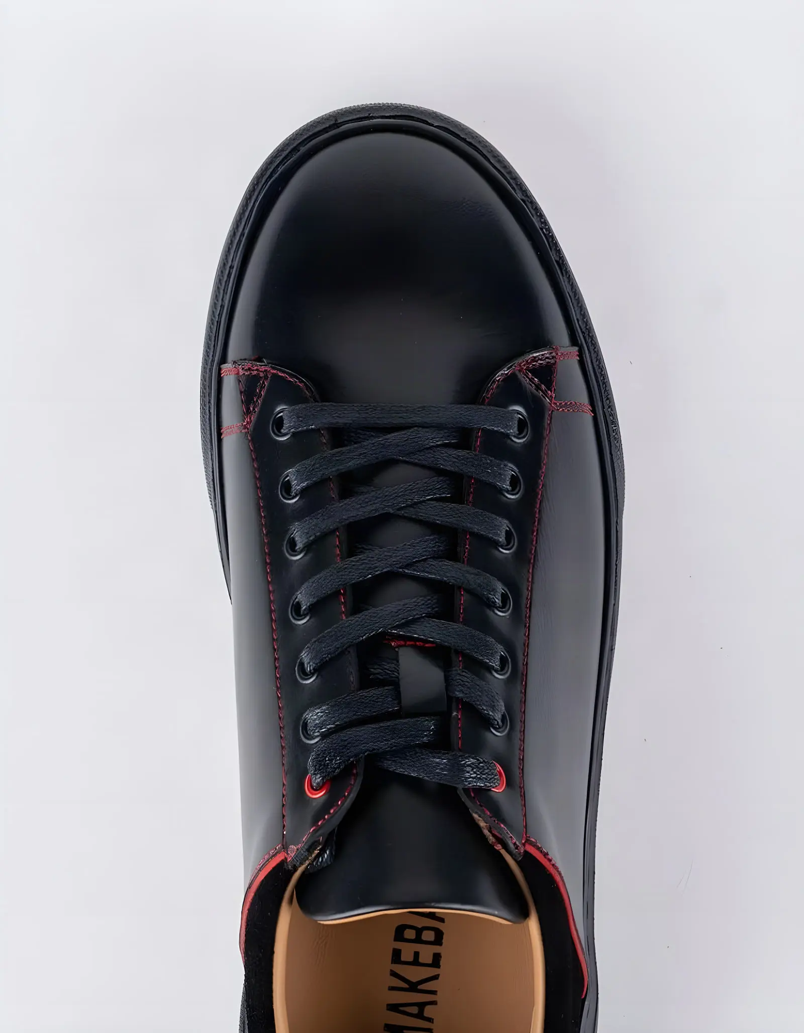 Baskets en cuir Felipe – E21 Noir-Rouge
