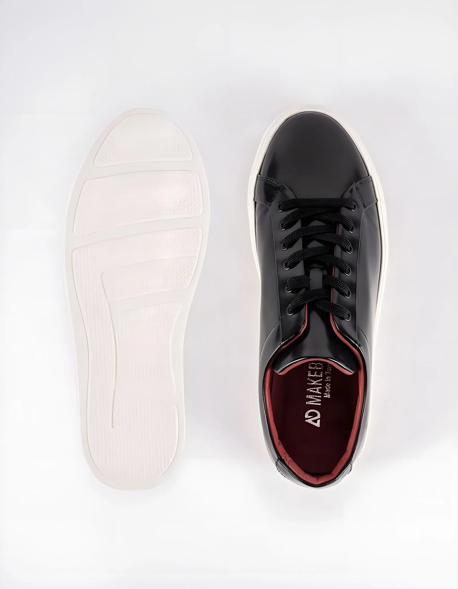 Baskets en cuir Leo – CU05 Noir Glacé