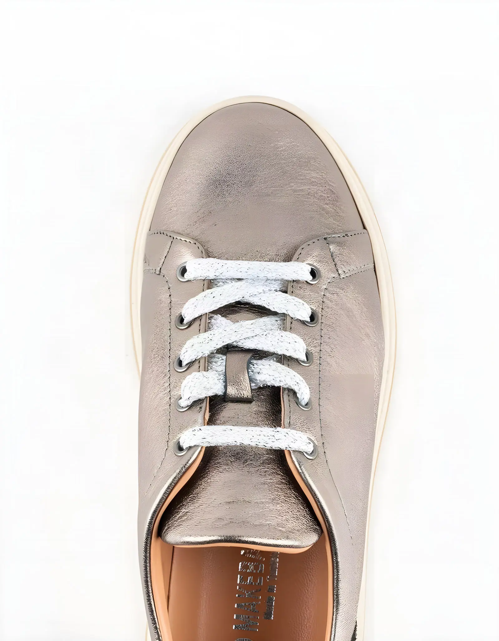 Baskets en cuir Loly01 – Taupe Glimer Noir