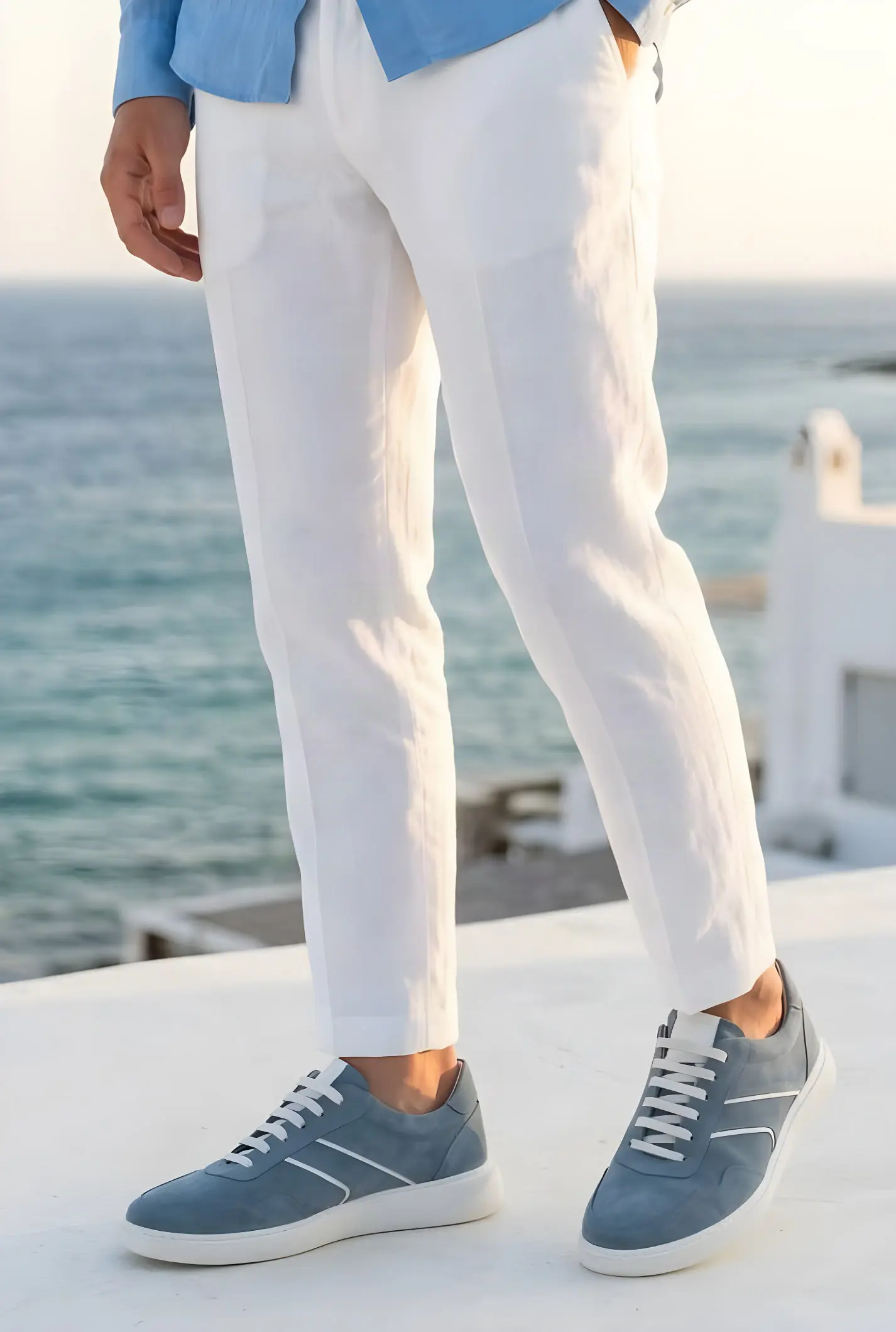 Men's Sneakers - 3601 Sky Blue Suede