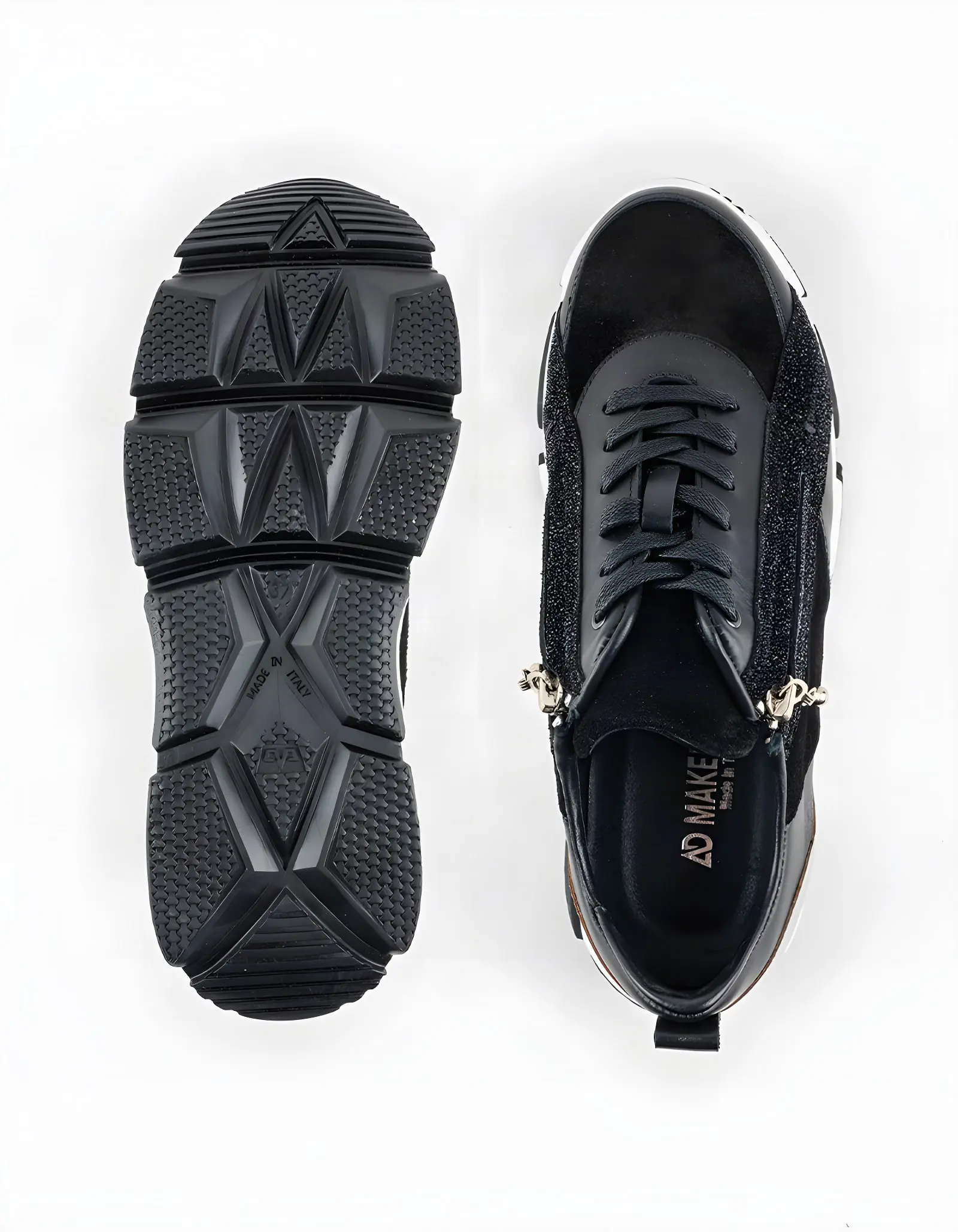 Baskets légères en cuir Lina 01 – NOIR