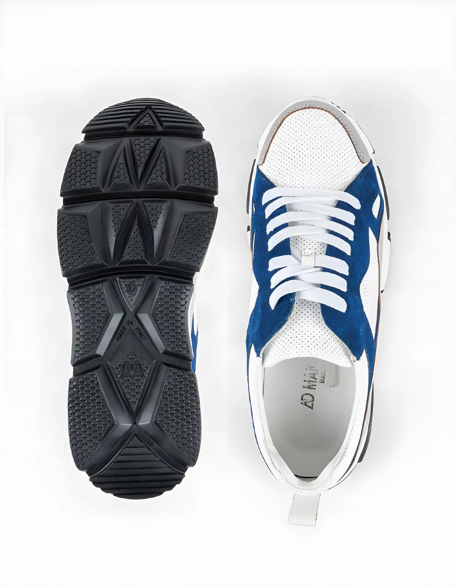 Baskets légères en cuir Lina DAIM BLEU