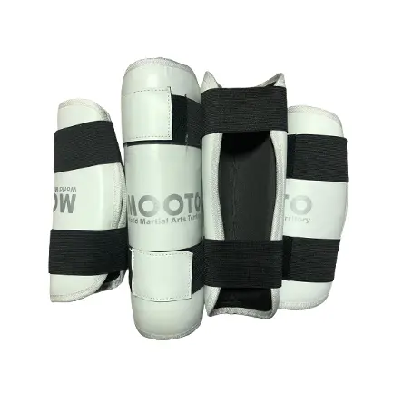 Protège Tibia Taekwondo MOTO – Blanc