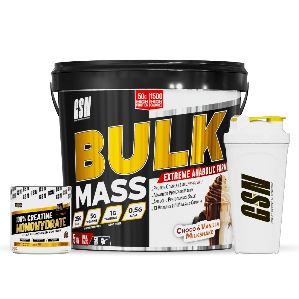 Gainer de masse 5kg + shaker + créatine 200g