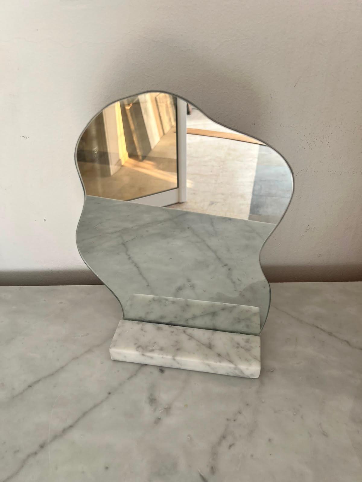 Decorative White Marble Mirror