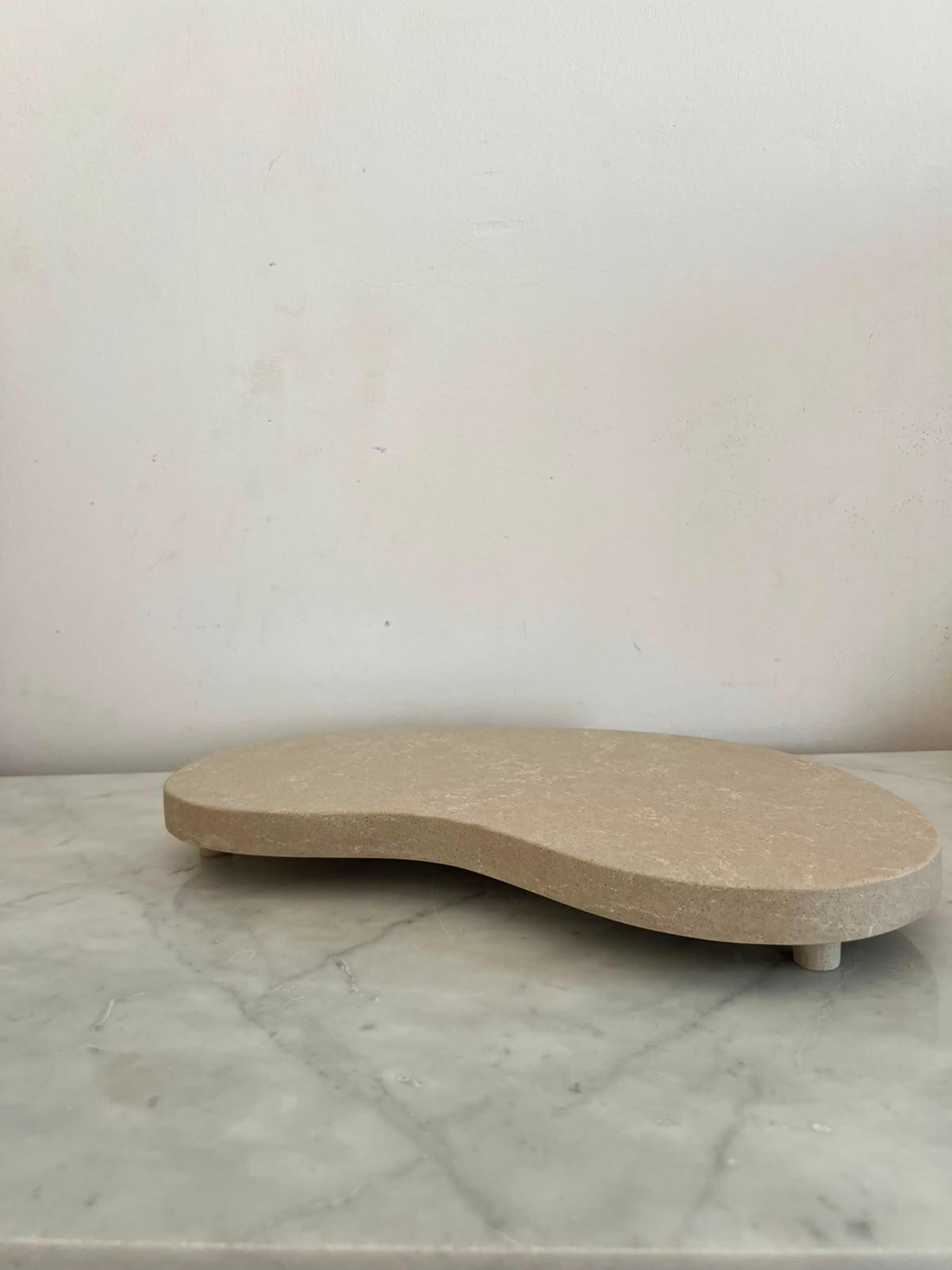 Organic Shape Beige Marble Stand