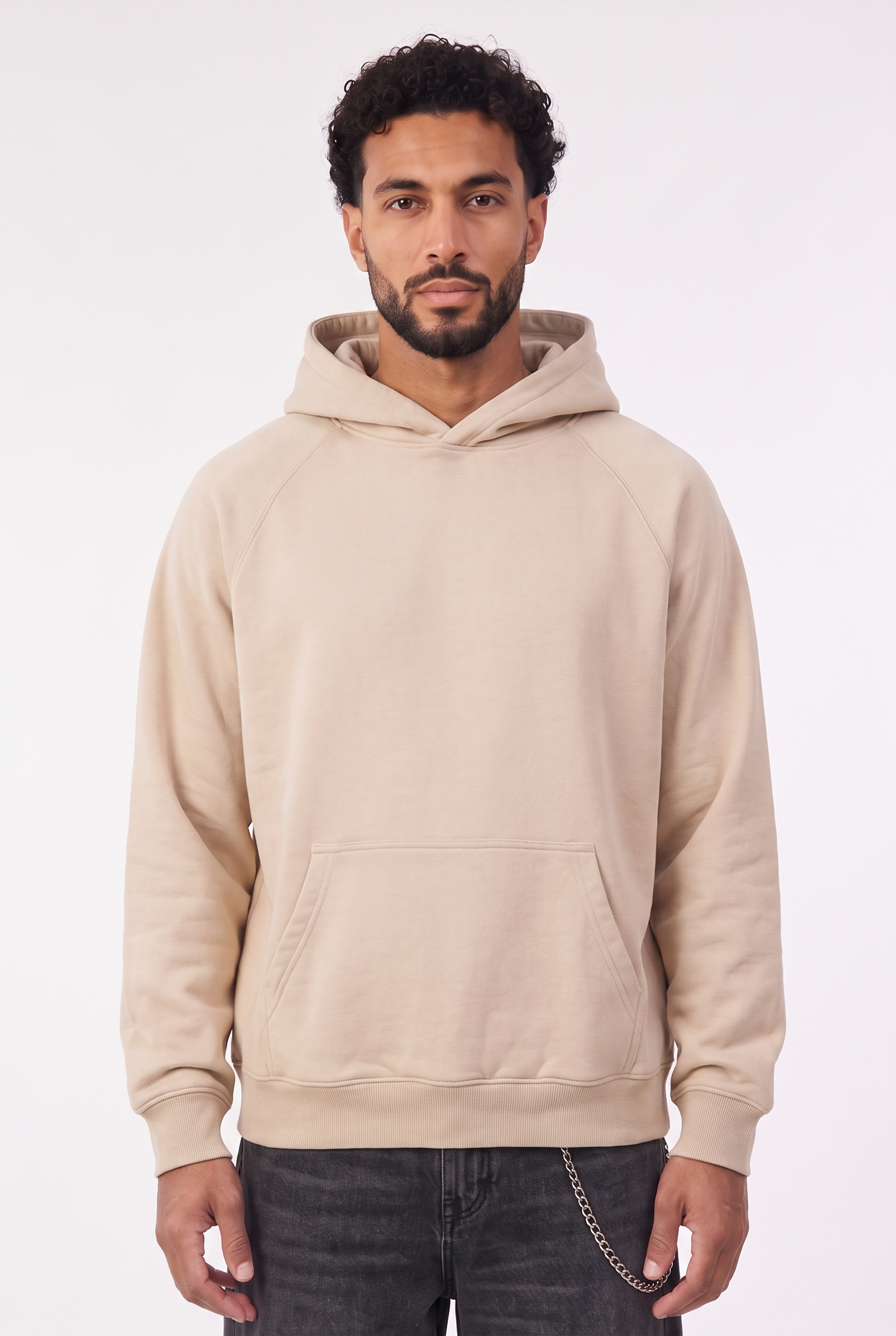 Hoodie Beige & Jean Noir 3