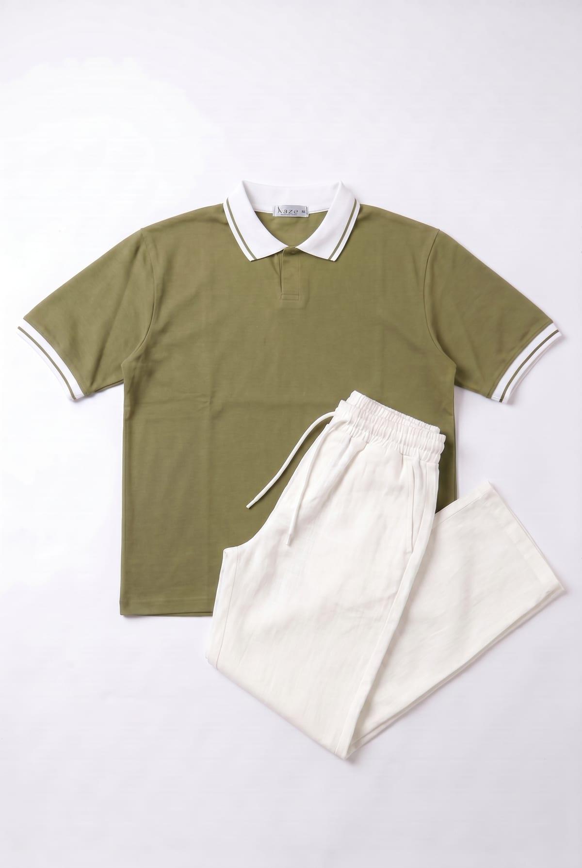 Set Polo + Panta Line White 2