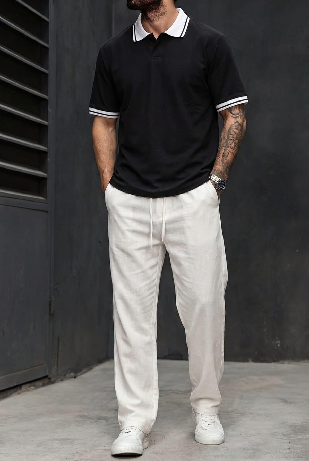 Set Polo + Panta Line White 6