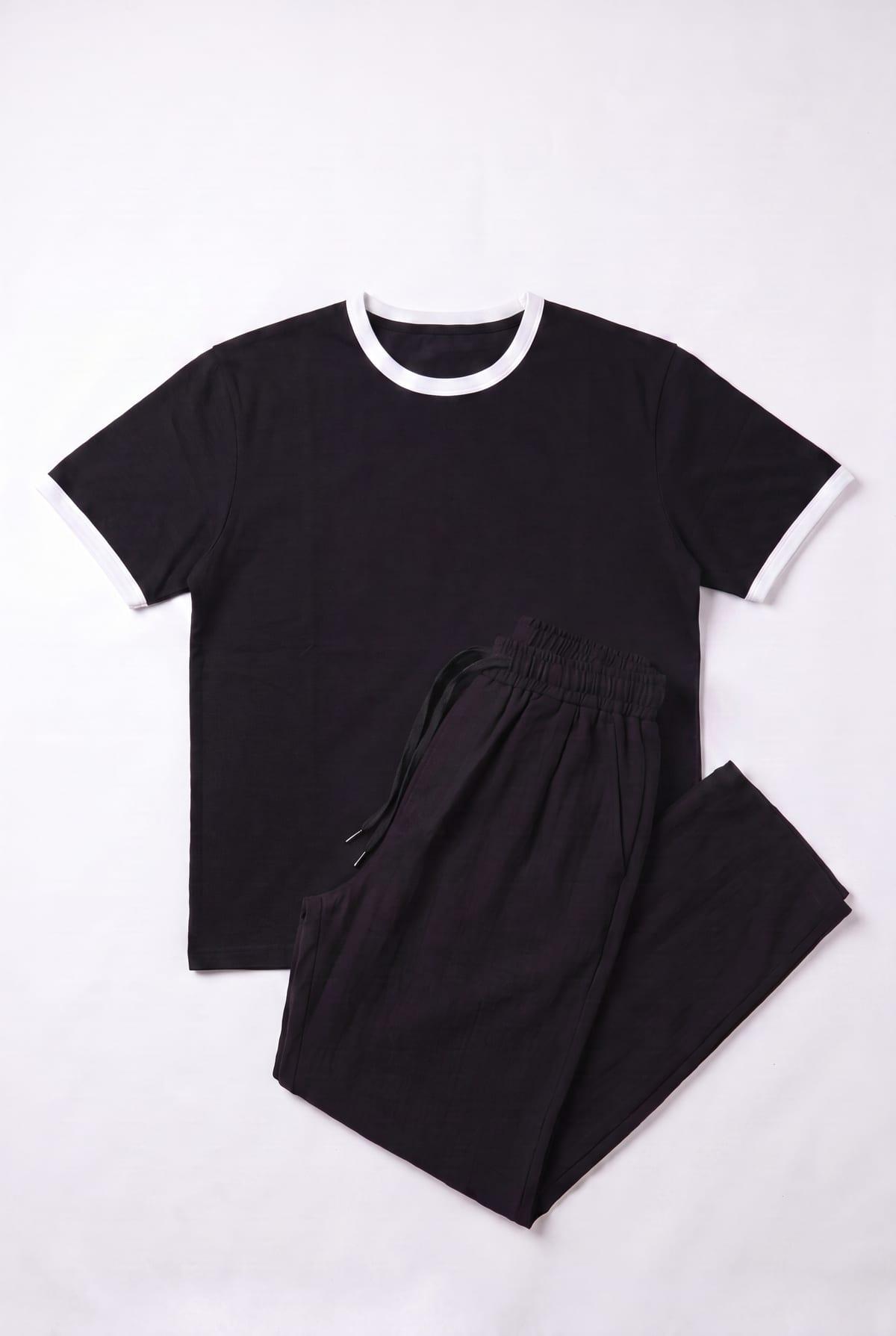 Ringer T-Shirt Set + Kamraya Pants Black 3