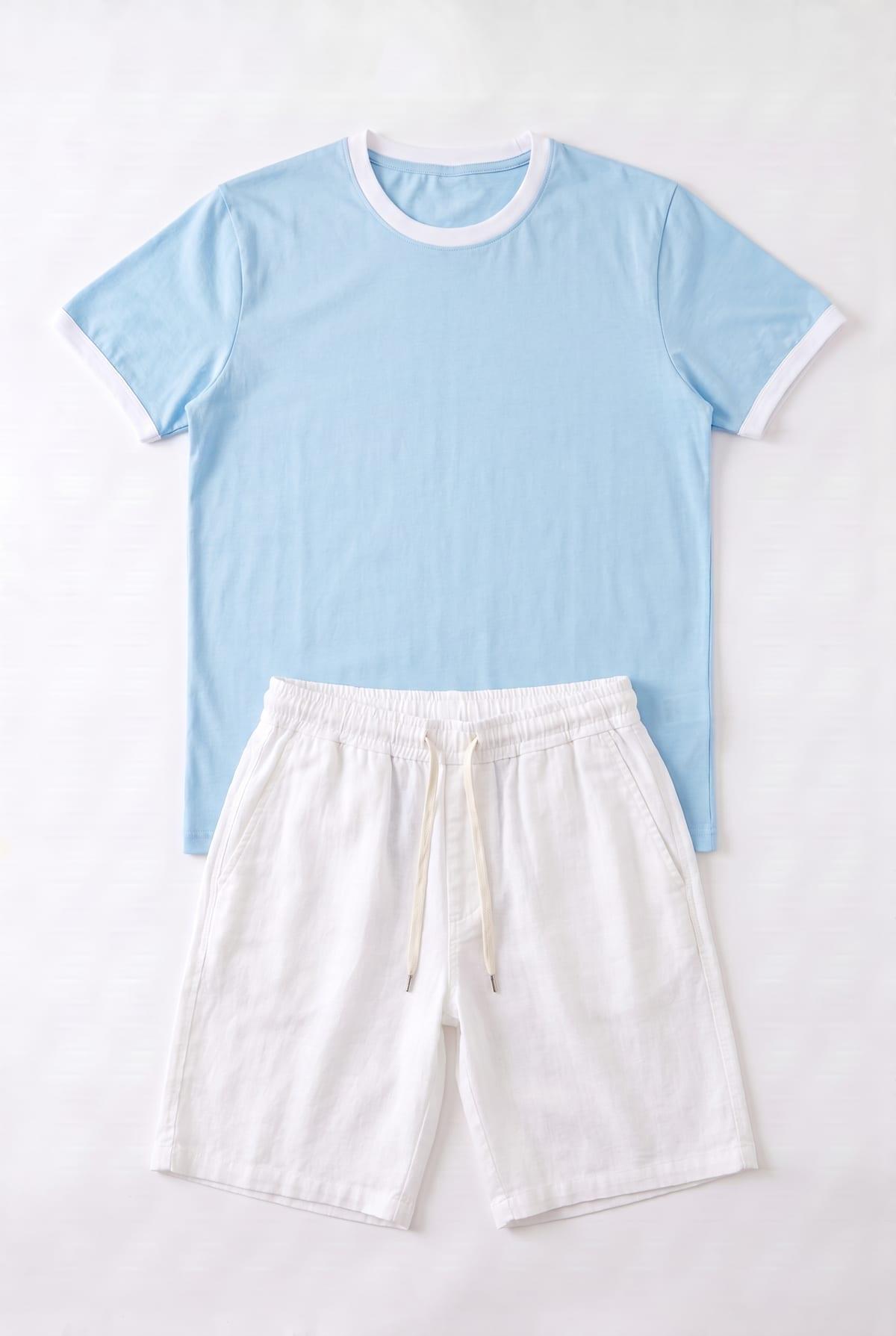Ringer T-Shirt + Short Kamraya White 1