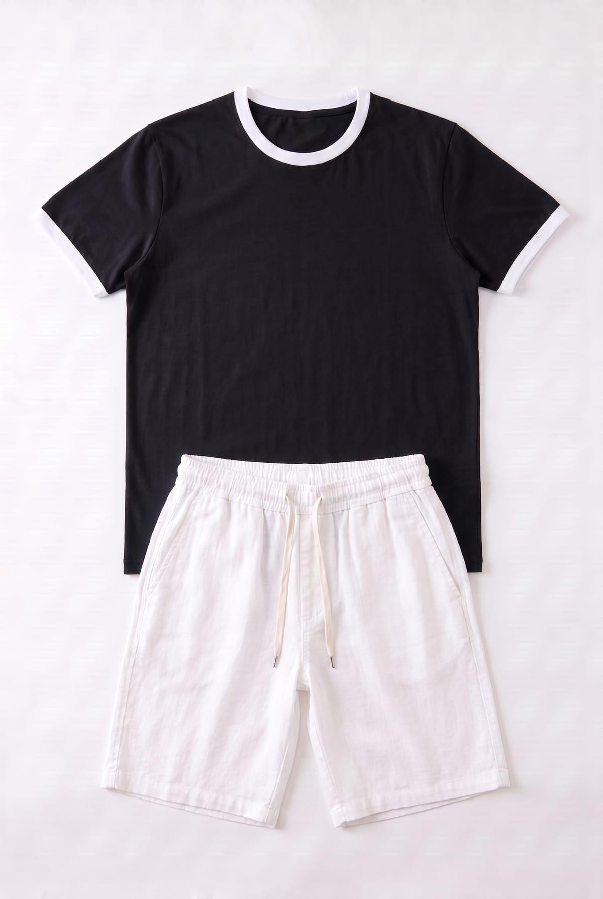 Ringer T-Shirt + Short Kamraya White 3