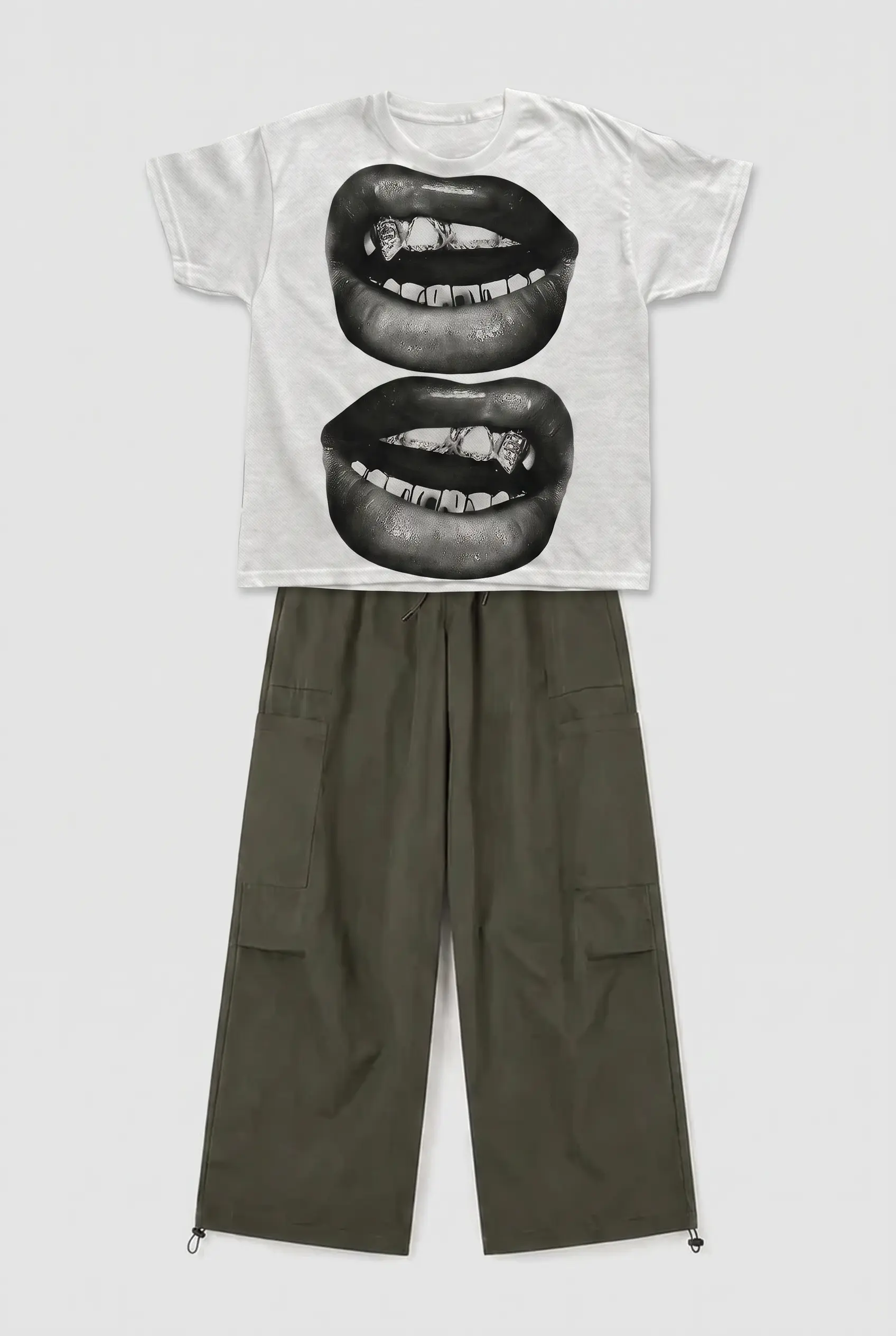 SET T-SHIRT IMPRIMÉ + PANTALON PARACHUTE
