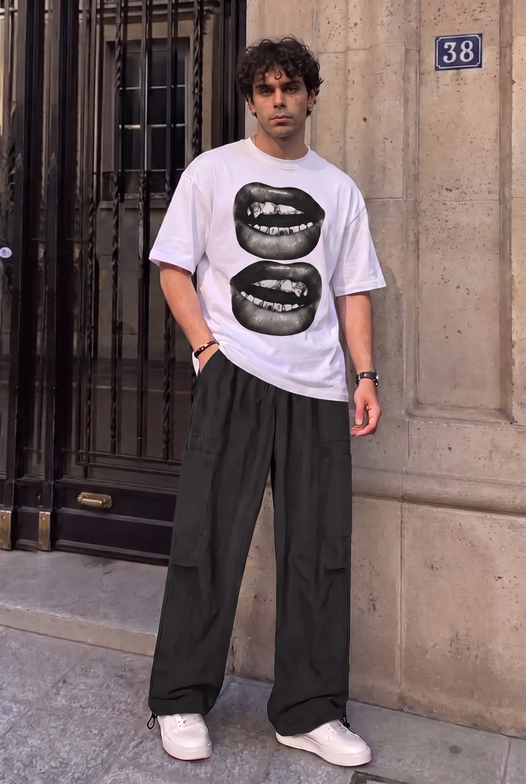 SET T-SHIRT IMPRIMÉ + PANTALON PARACHUTE 4