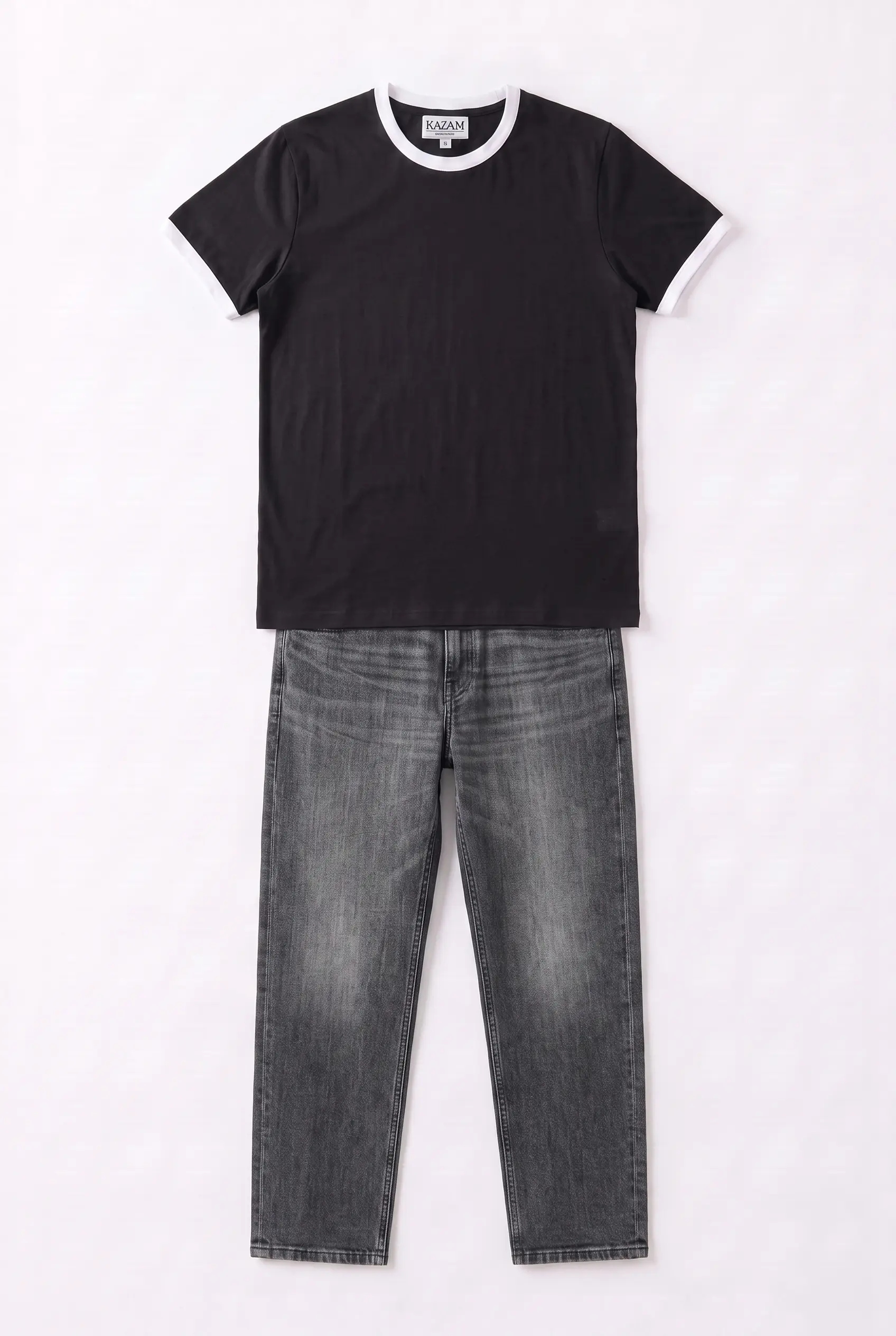 SET T-SHIRT RINGER + JEANS