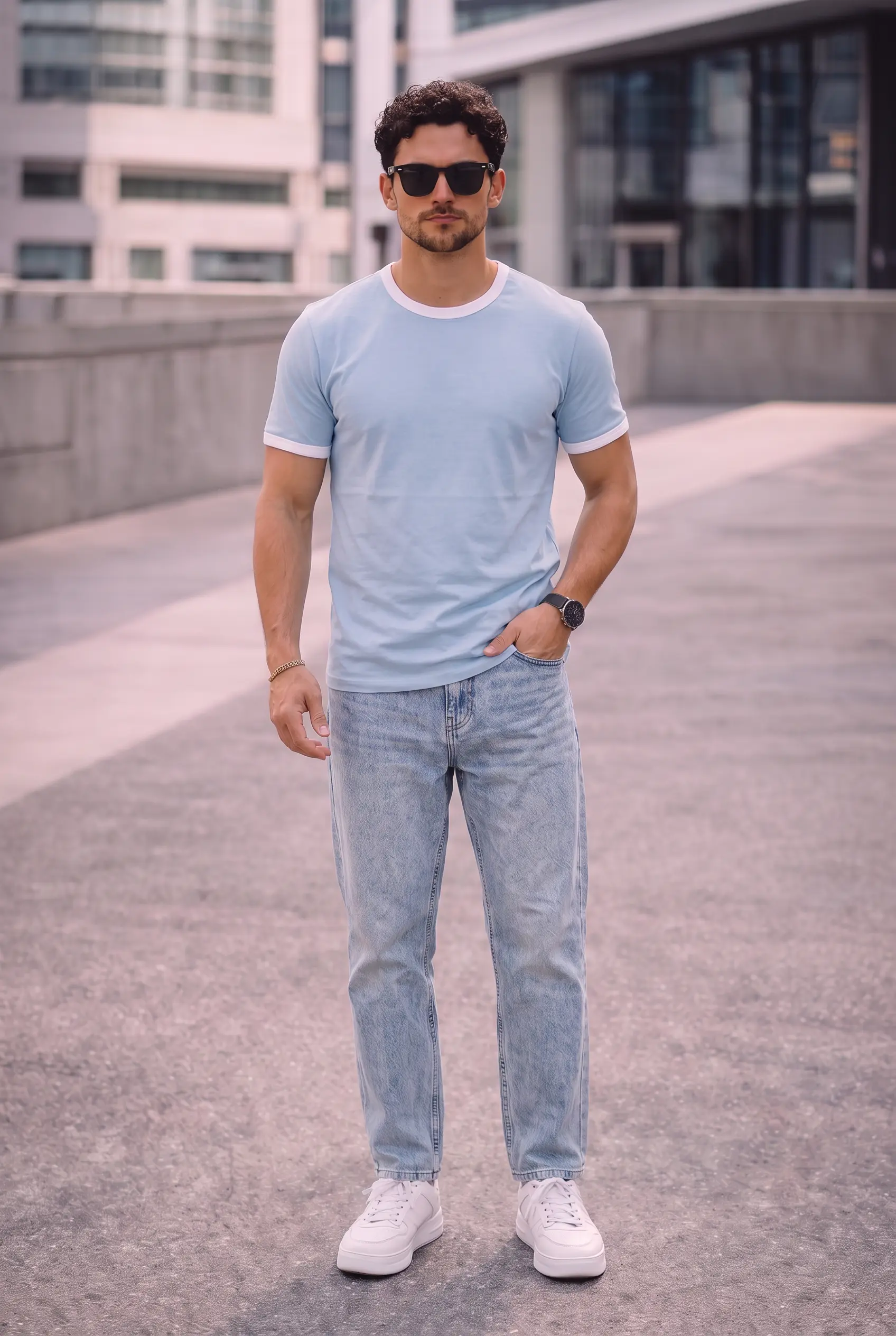 SET T-SHIRT RINGER + JEANS 4