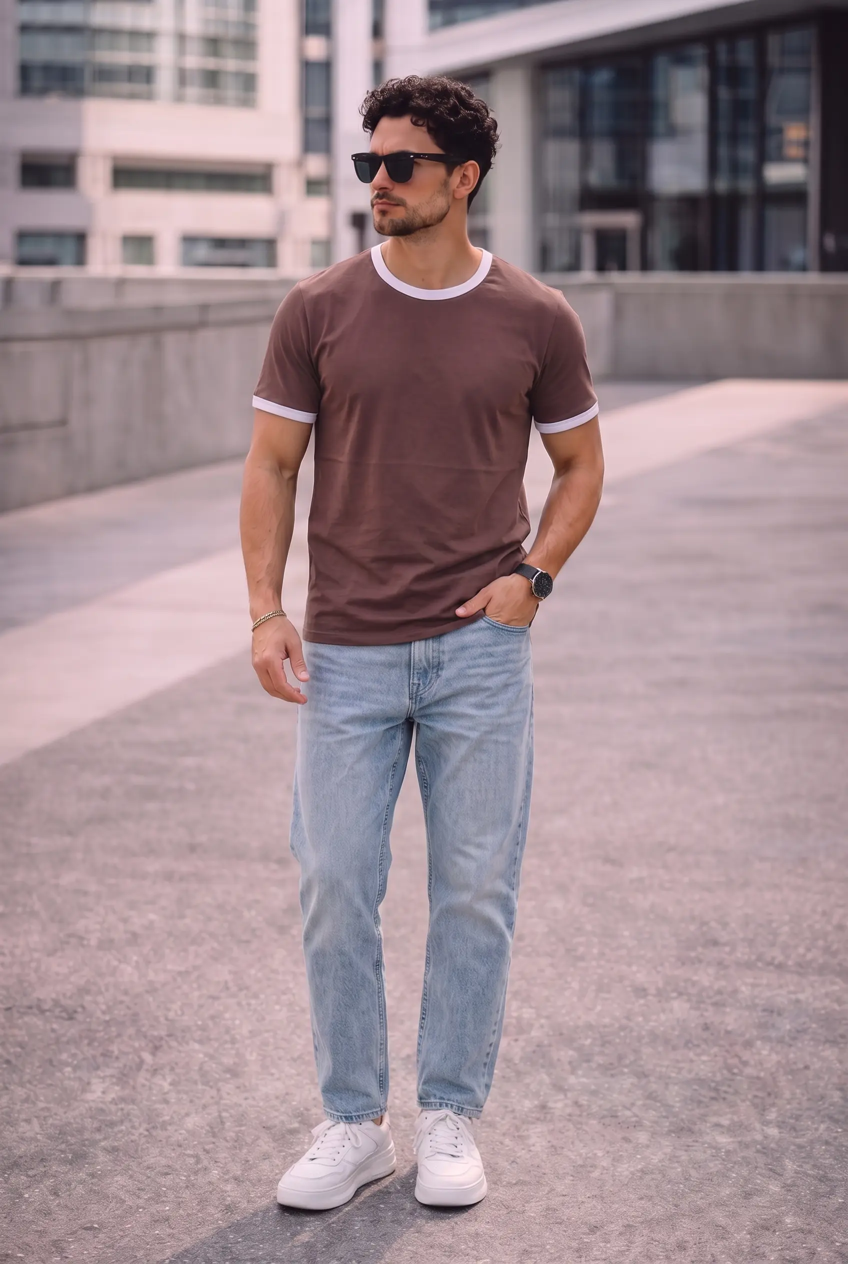 SET T-SHIRT RINGER + JEANS 6