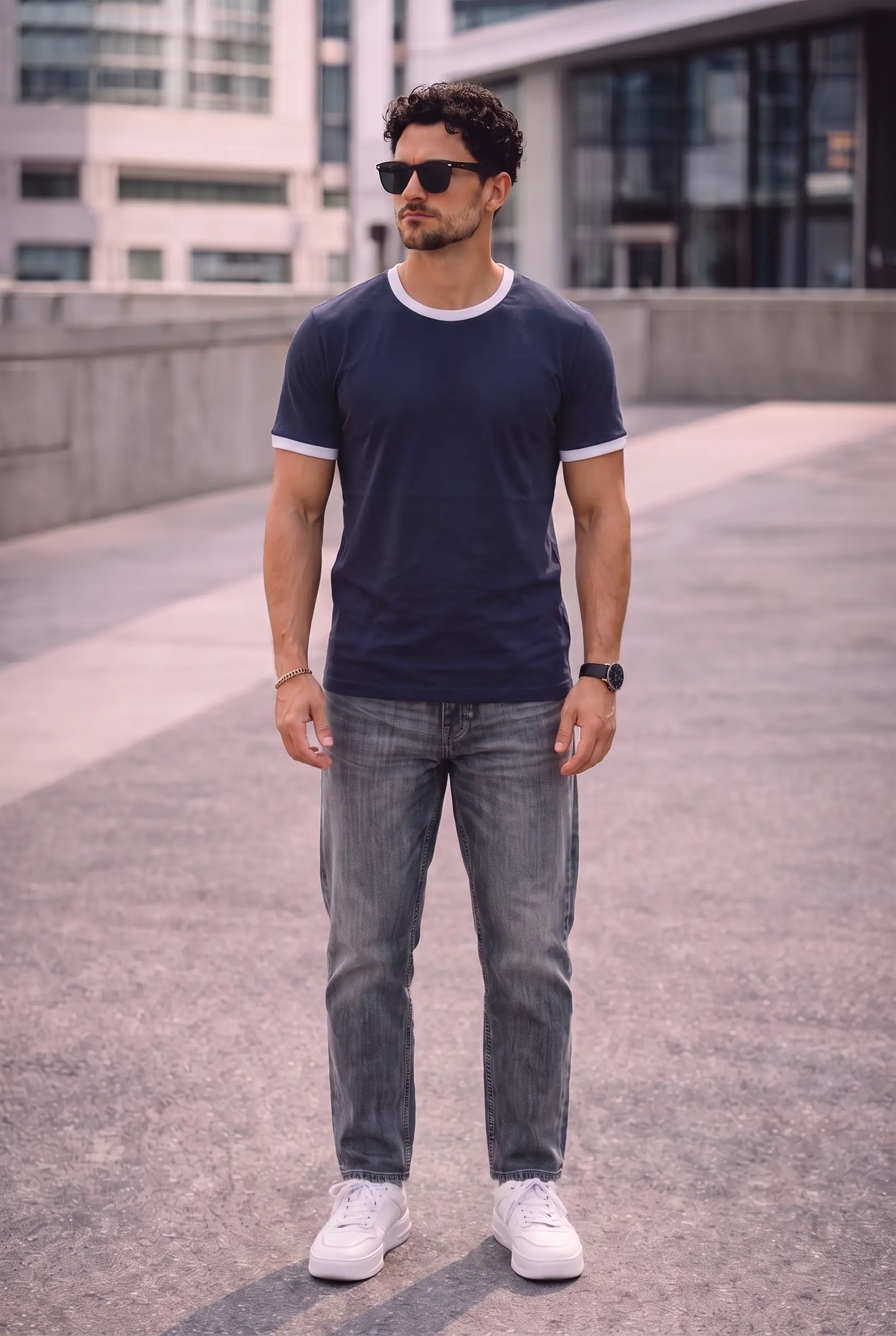 SET T-SHIRT RINGER + JEANS 8