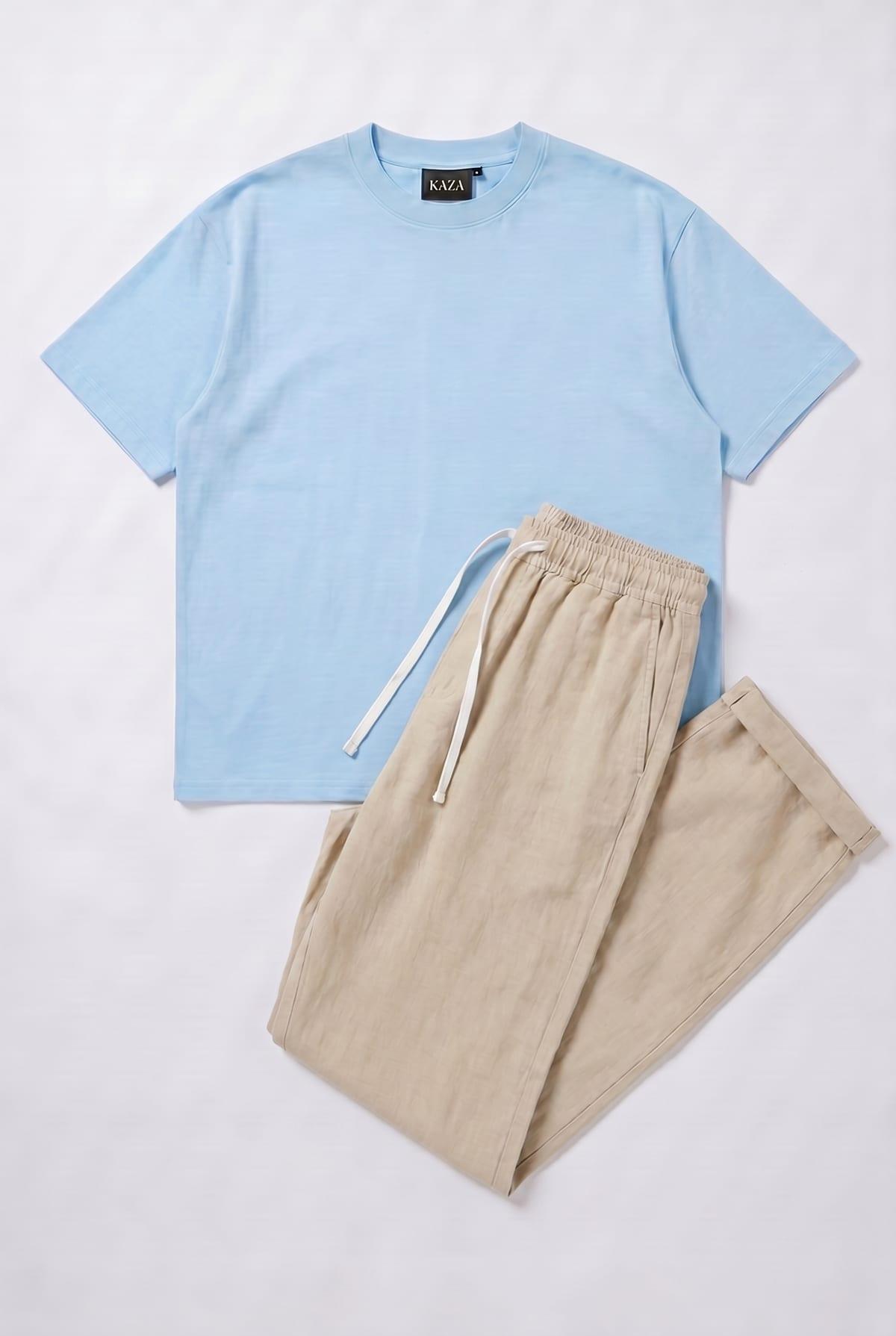 Set Oversized Cotton T-shirt + Kamraya Beige Pants 4