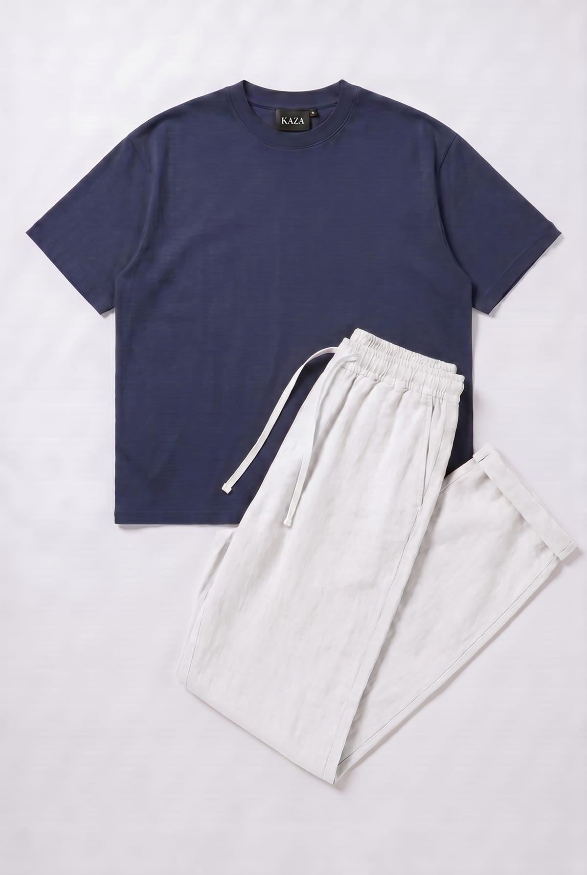 Set Oversized Cotton T-shirt + White Kamraya Pants 1