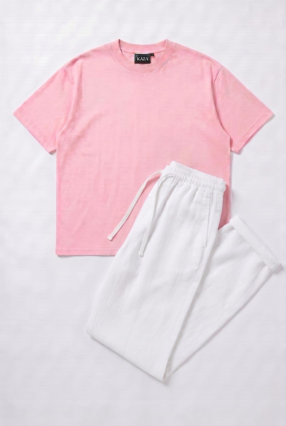 Set Oversized Cotton T-shirt + White Kamraya Pants 2