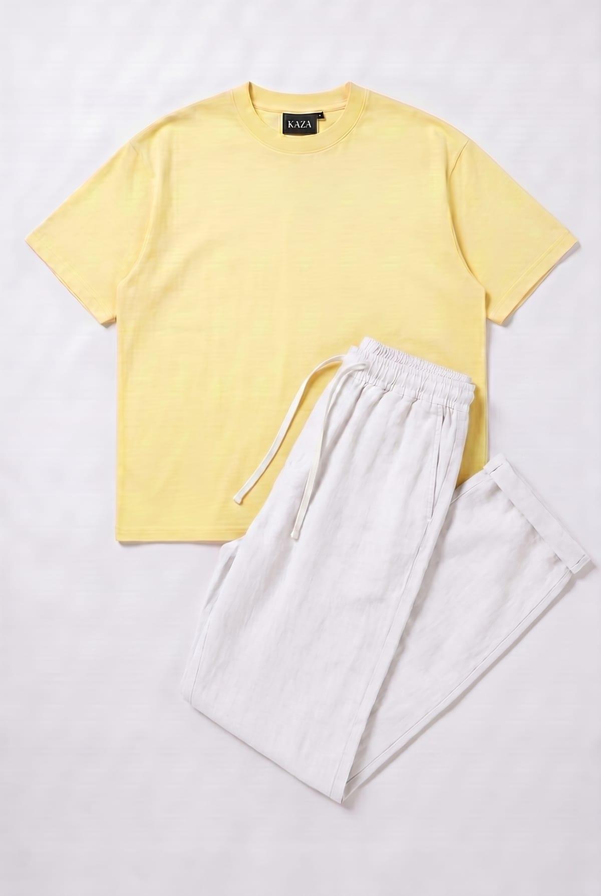 Set Oversized Cotton T-shirt + White Kamraya Pants 3