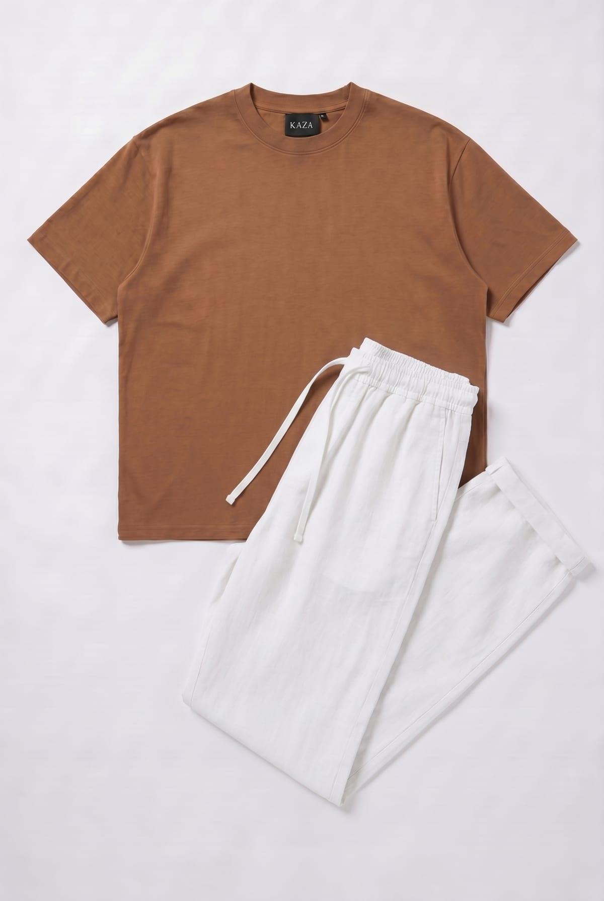Set Oversized Cotton T-shirt + White Kamraya Pants 5