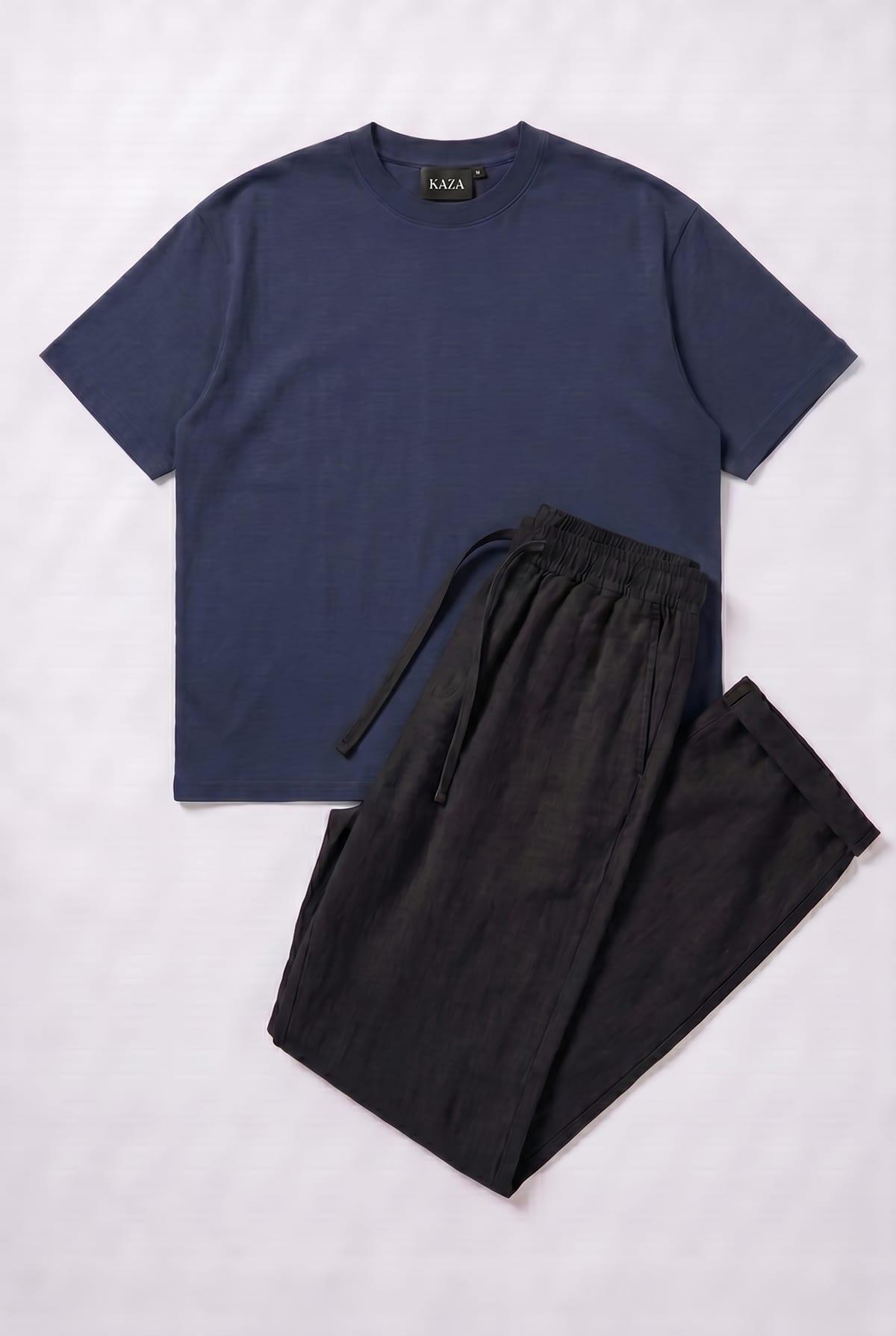 Set Oversized Cotton T-shirt + Black Kamraya Pants 1