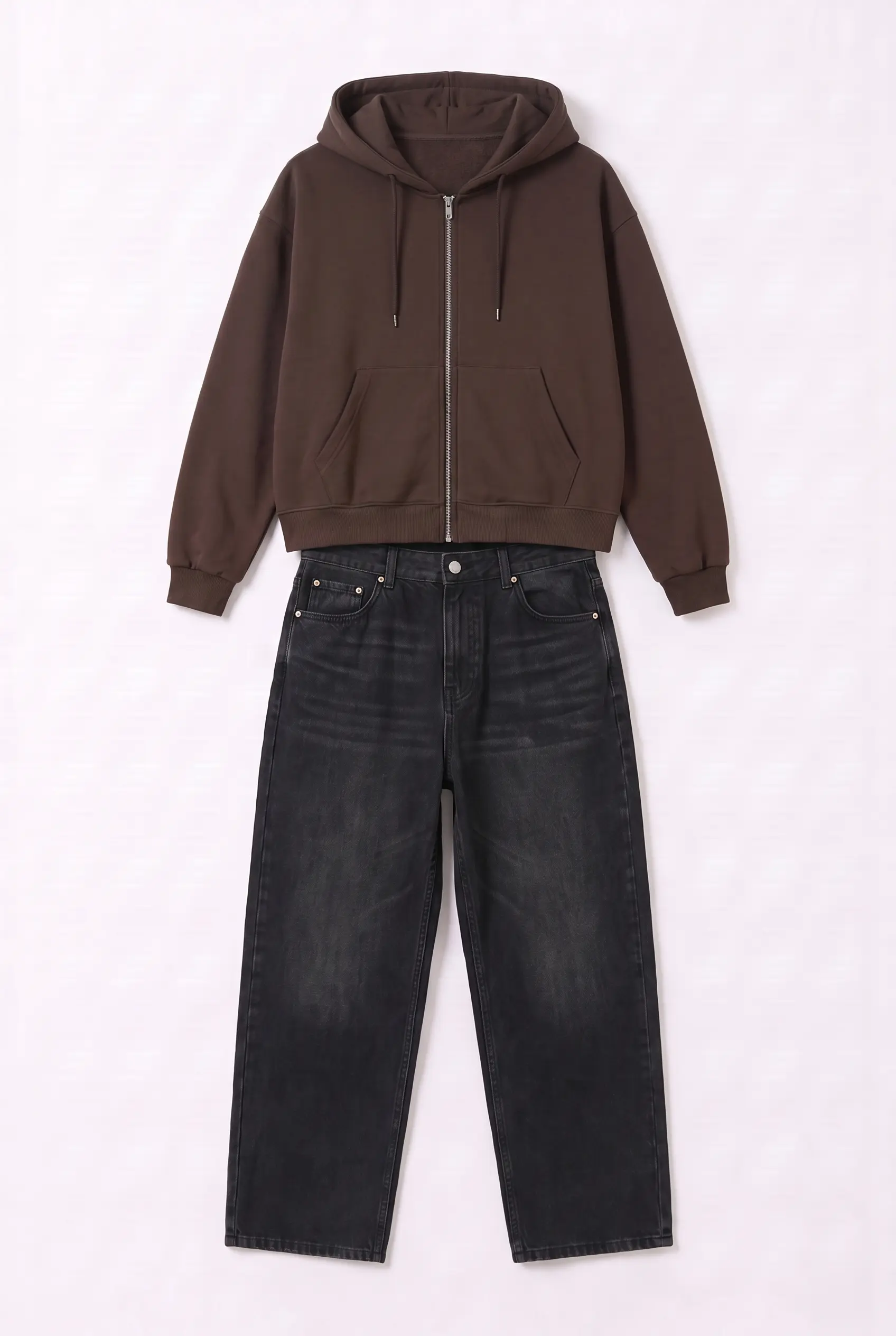Set Veste Marron & Baggy Noir