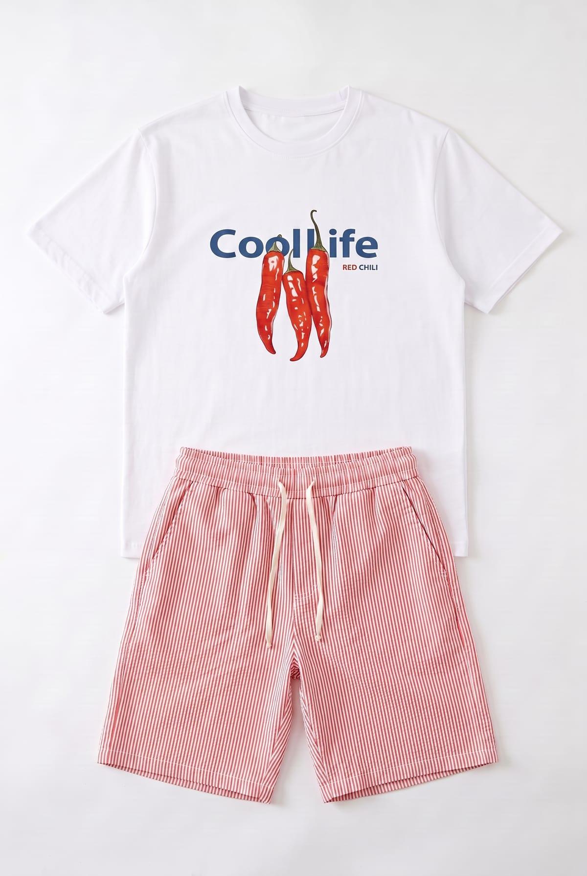 Set T-Shirt Spicy Life + Short Riée Rose 1