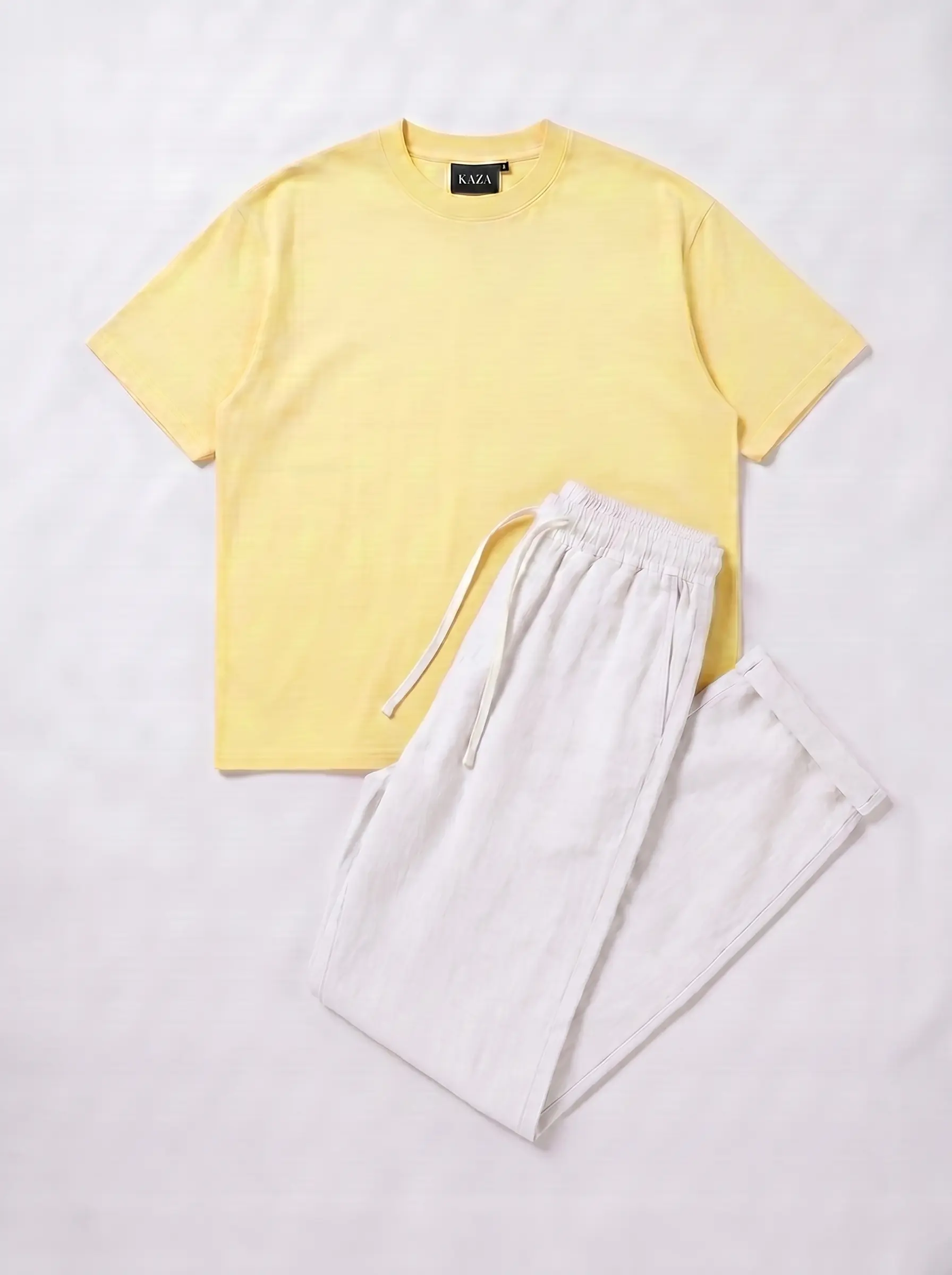 SET TSHIRT COTON OVERSIZED + KAMRAYA BLANC