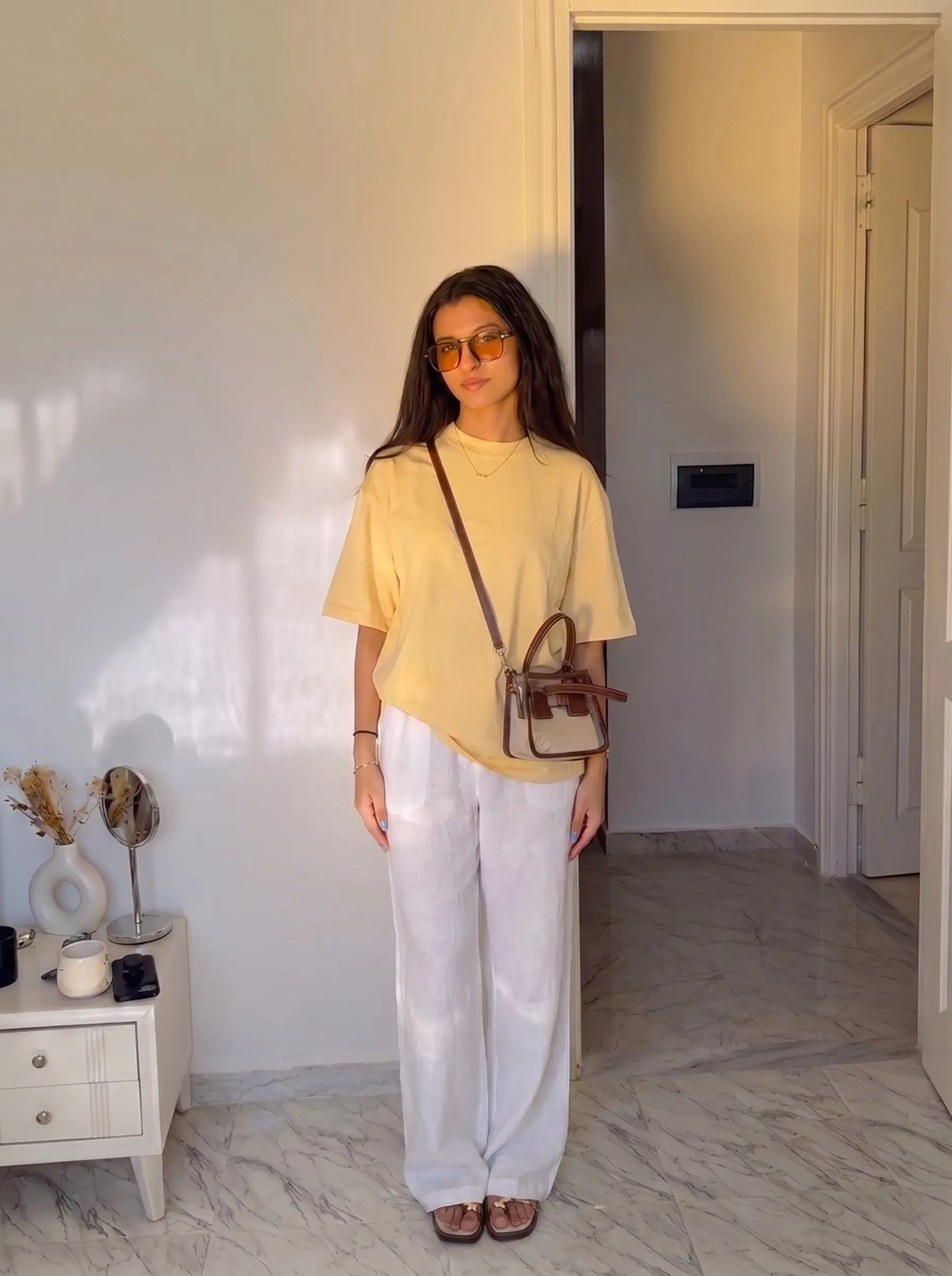 SET TSHIRT COTON OVERSIZED + KAMRAYA BLANC 2