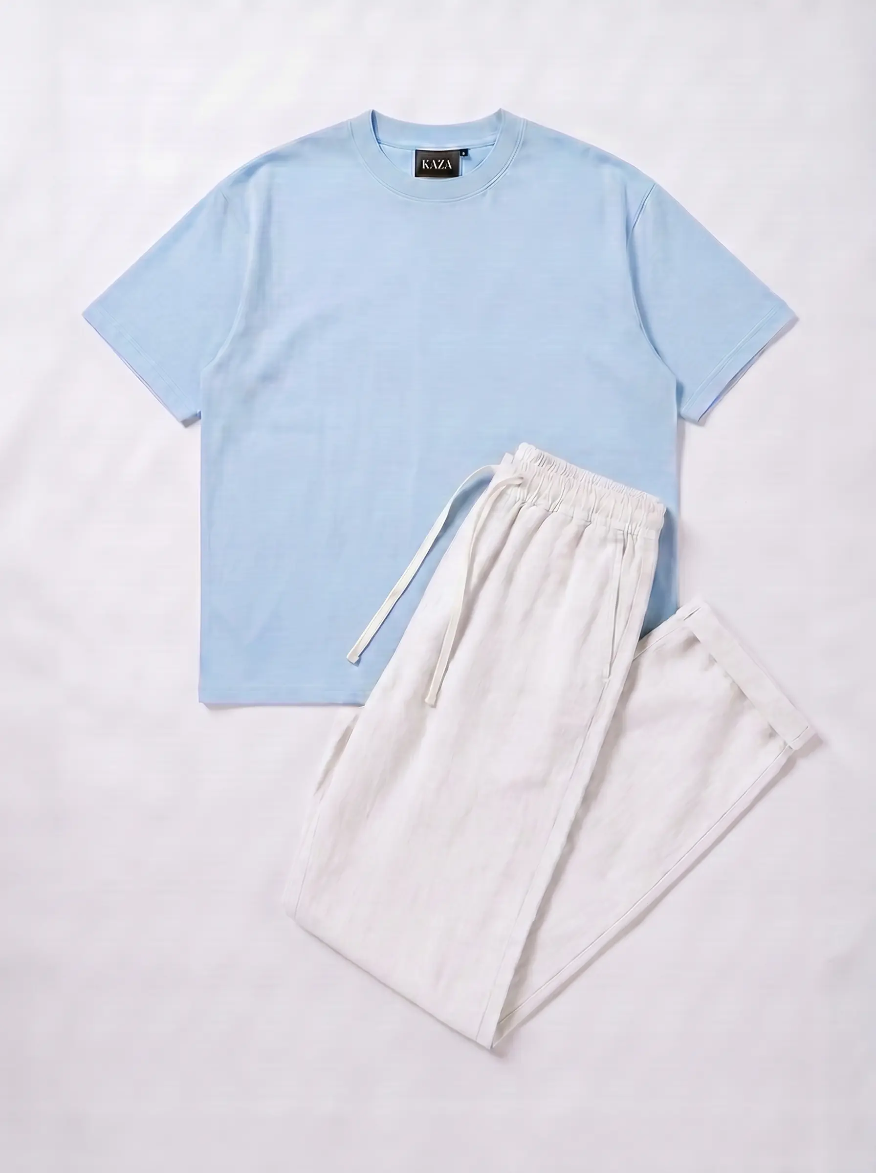 SET TSHIRT COTON OVERSIZED + KAMRAYA BLANC 3