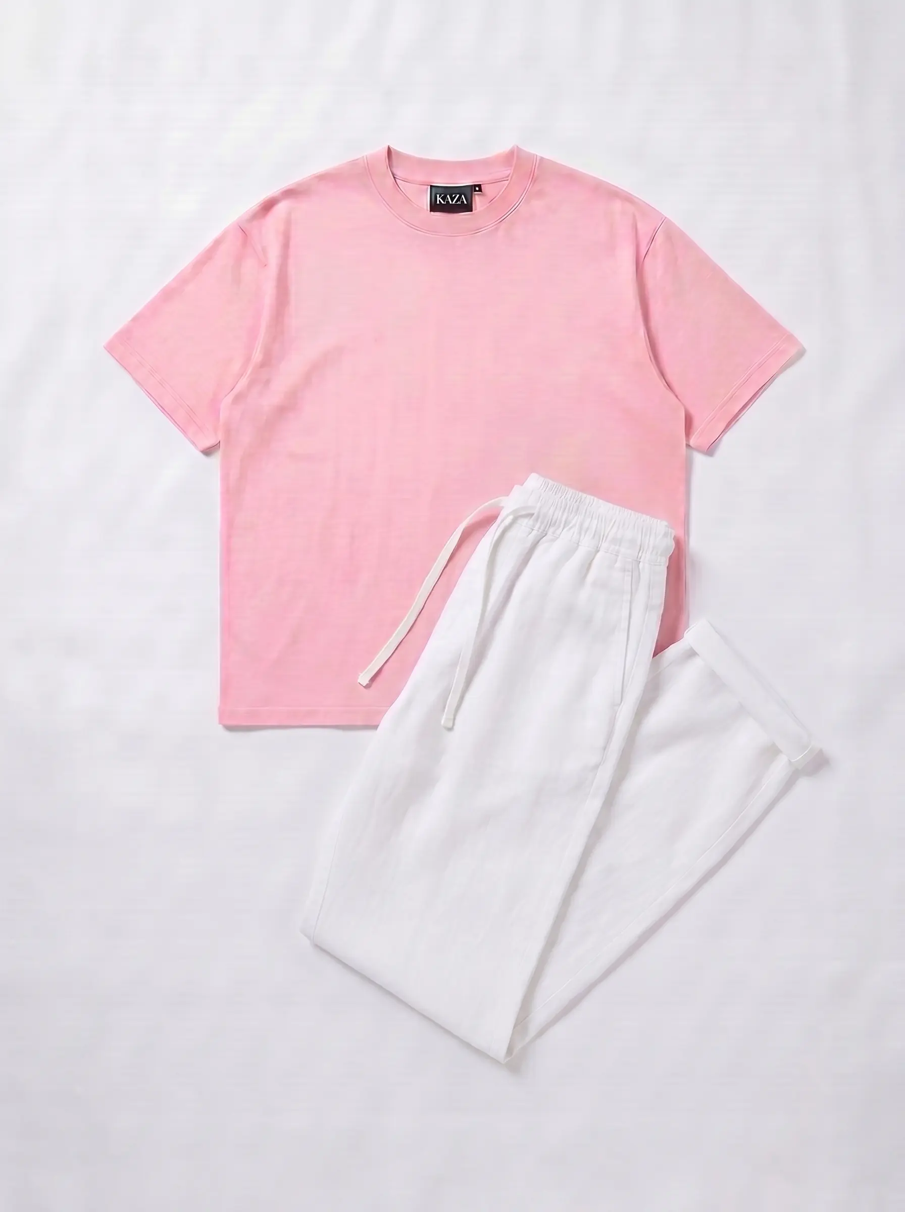 SET TSHIRT COTON OVERSIZED + KAMRAYA BLANC 4