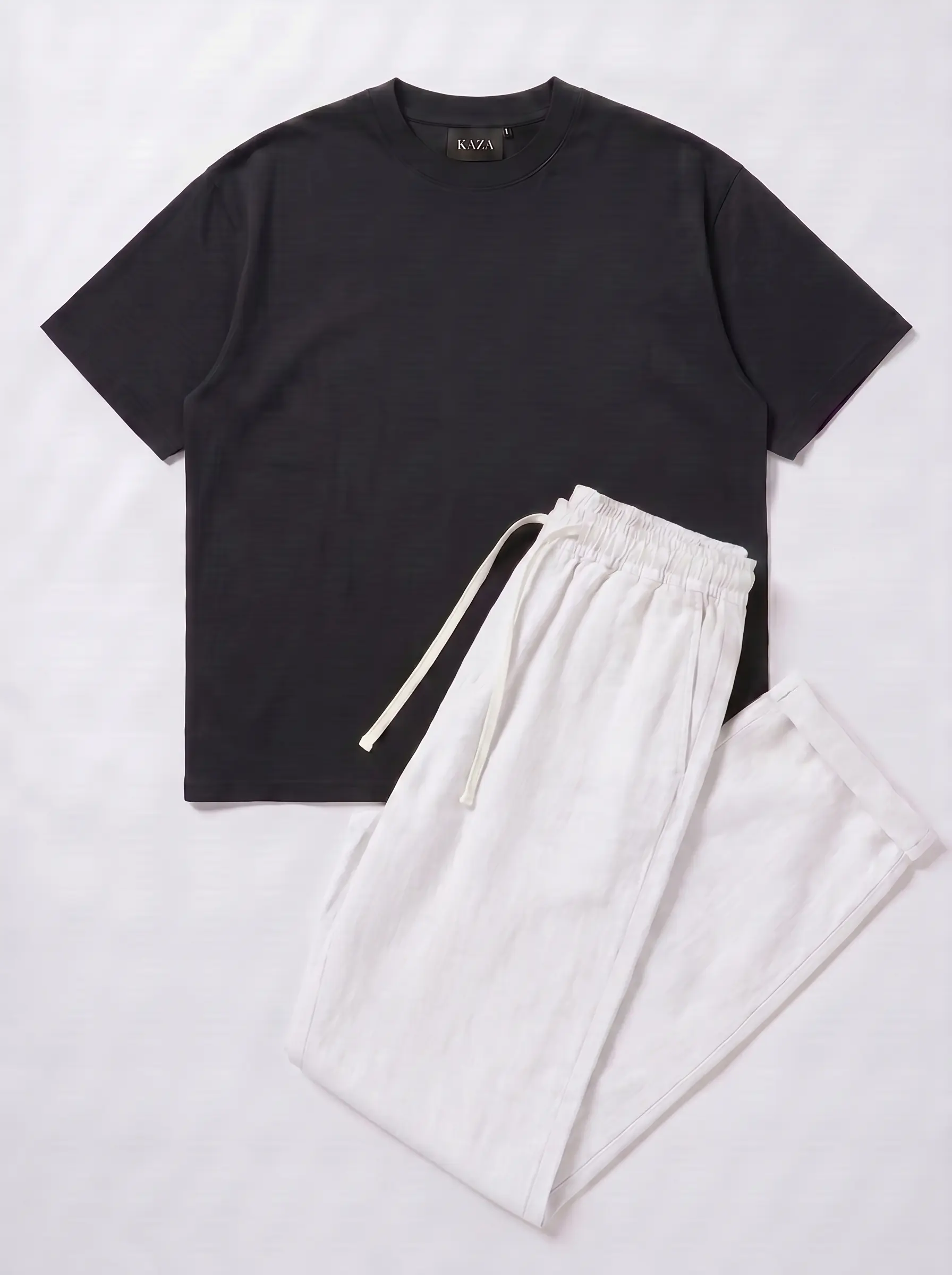 SET TSHIRT COTON OVERSIZED + KAMRAYA BLANC 5