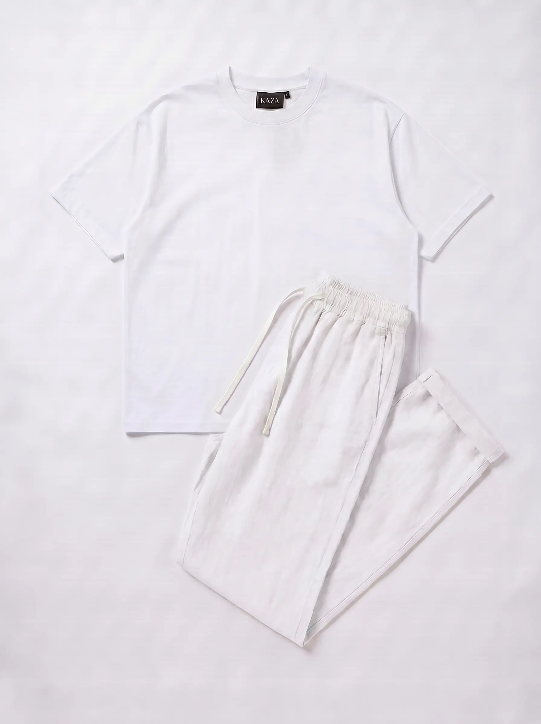 SET TSHIRT COTON OVERSIZED + KAMRAYA BLANC 6