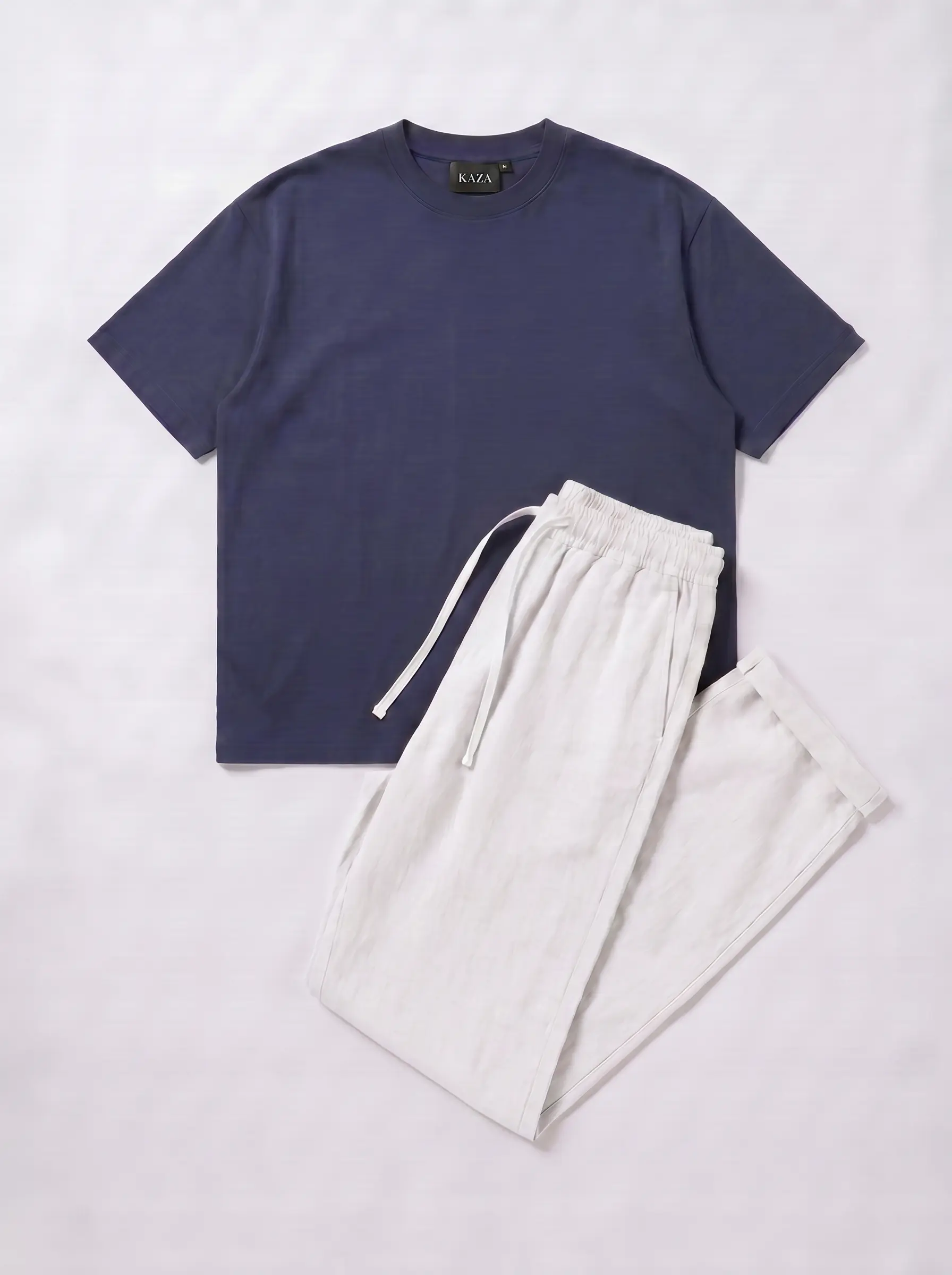 SET TSHIRT COTON OVERSIZED + KAMRAYA BLANC 7