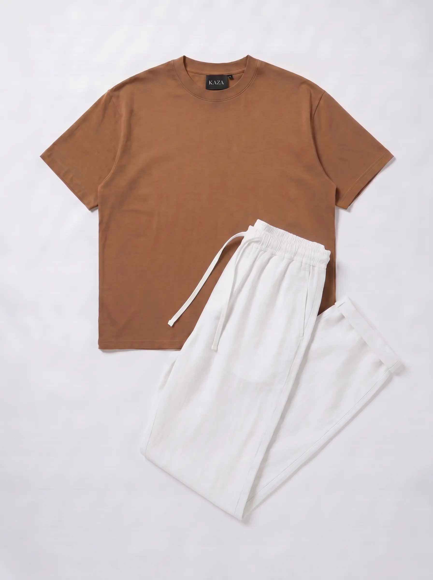 SET TSHIRT COTON OVERSIZED + KAMRAYA BLANC 8