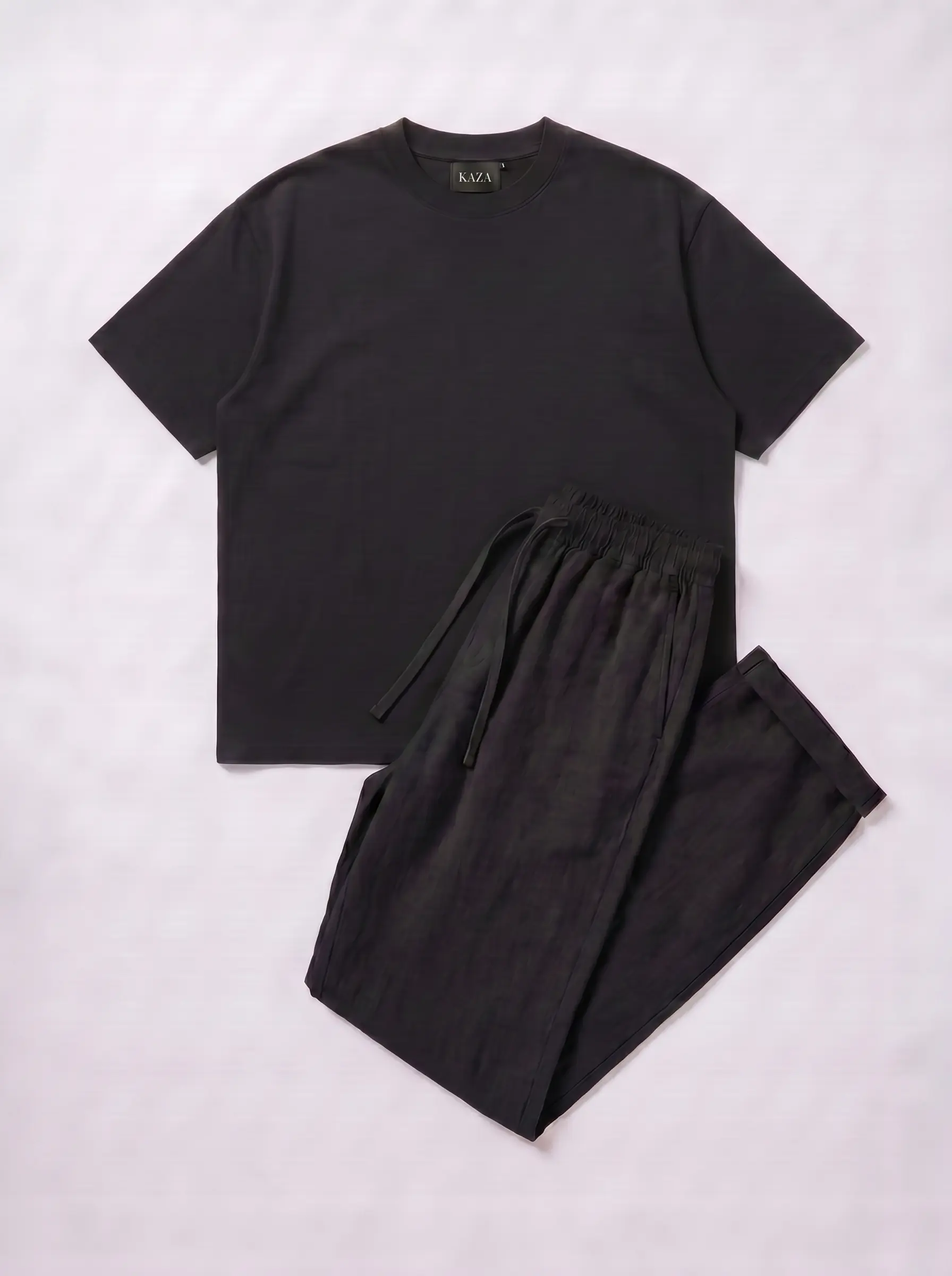 SET TSHIRT COTON OVERSIZED + KAMRAYA NOIR