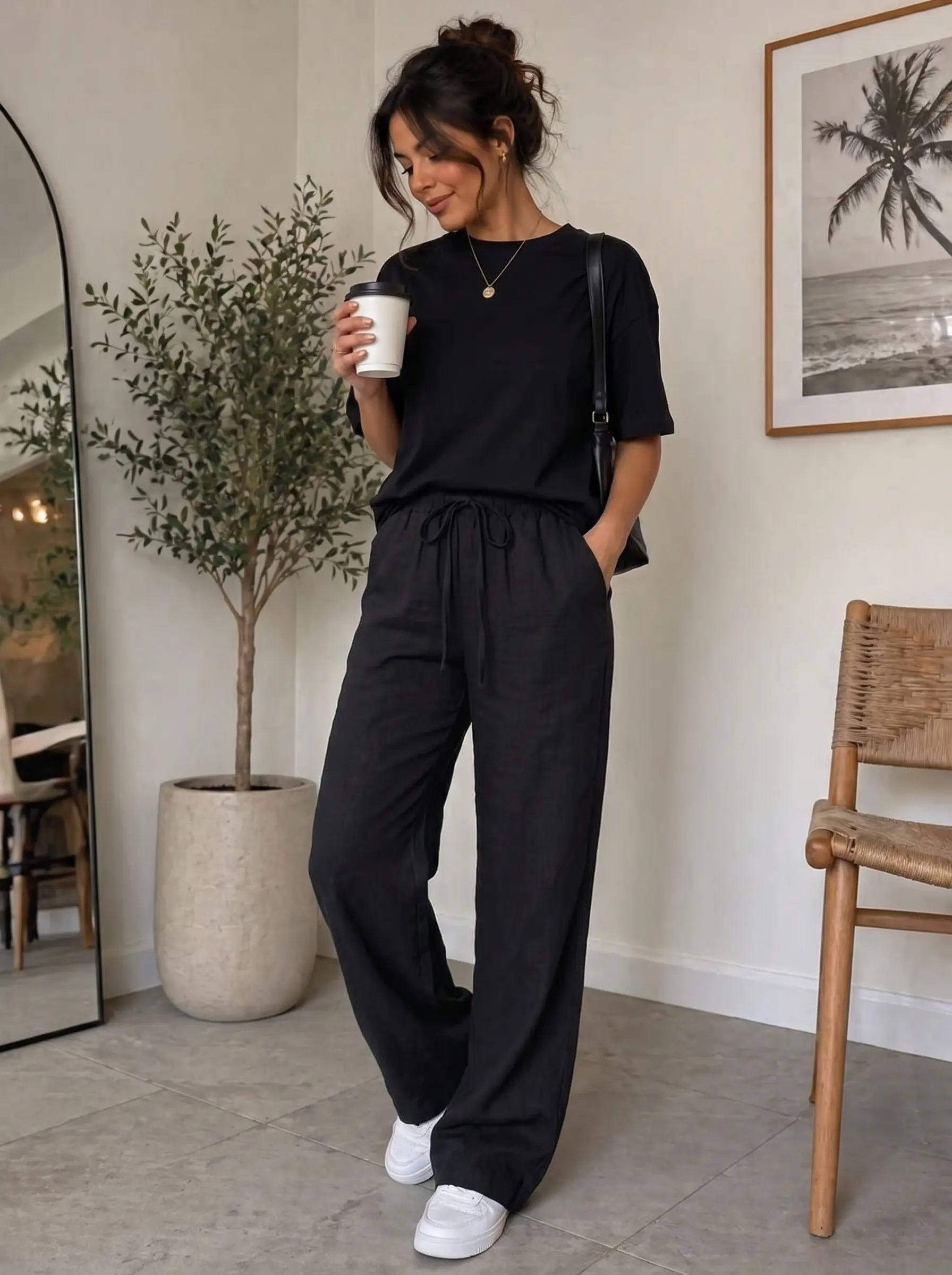 SET TSHIRT COTON OVERSIZED + KAMRAYA NOIR 2