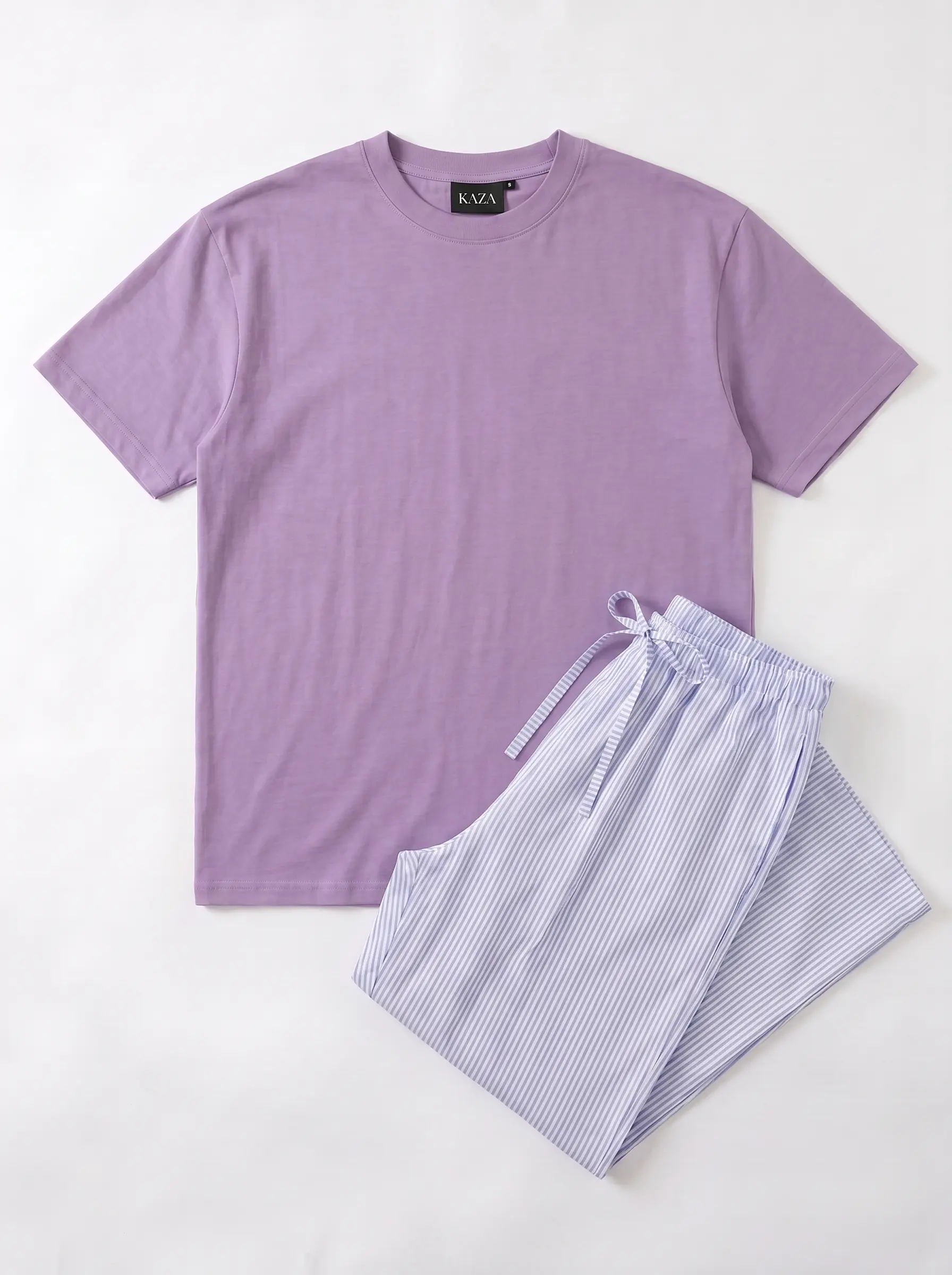 SET TSHIRT COTON OVERSIZED + PANTALON À RAYURES BLEU 10