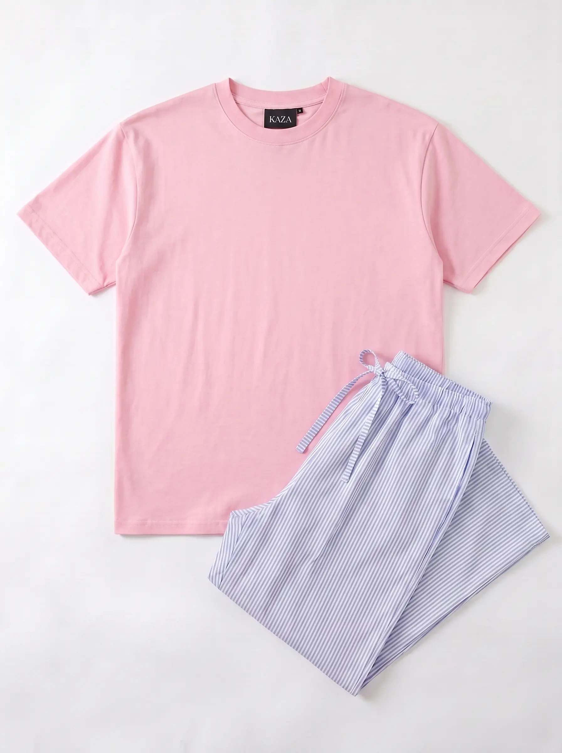 SET TSHIRT COTON OVERSIZED + PANTALON À RAYURES BLEU 11