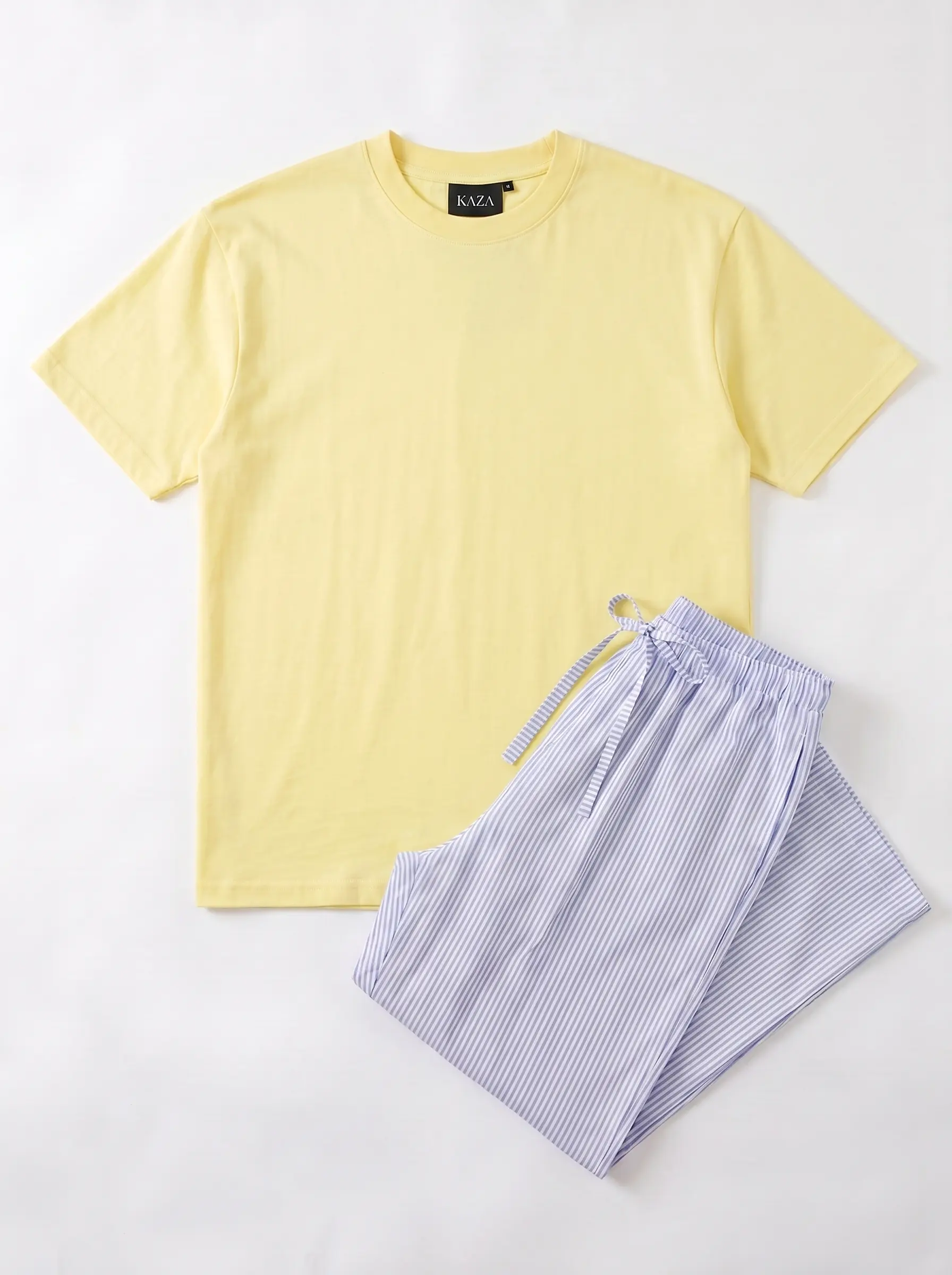 SET TSHIRT COTON OVERSIZED + PANTALON À RAYURES BLEU 3