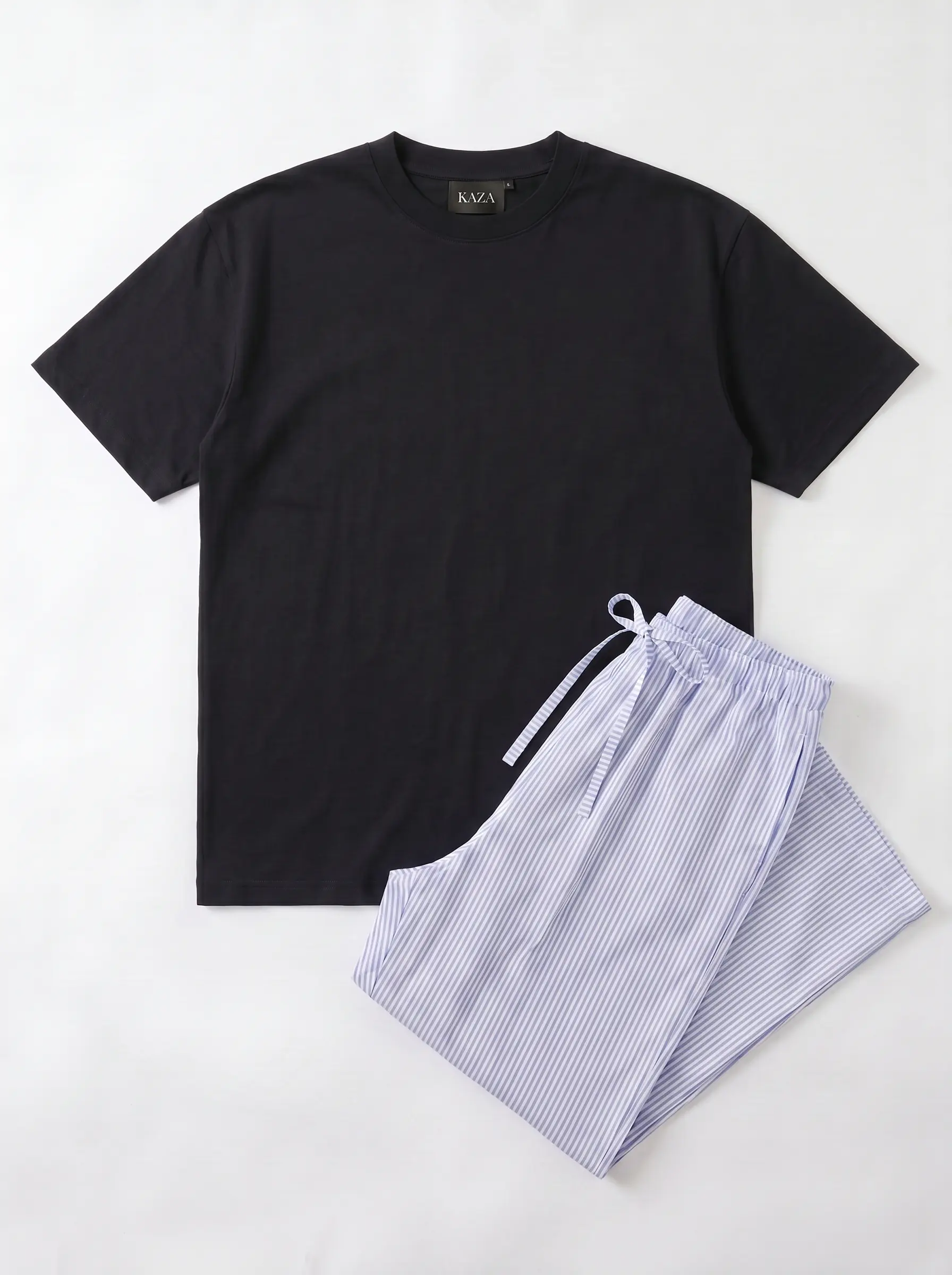 SET TSHIRT COTON OVERSIZED + PANTALON À RAYURES BLEU 5