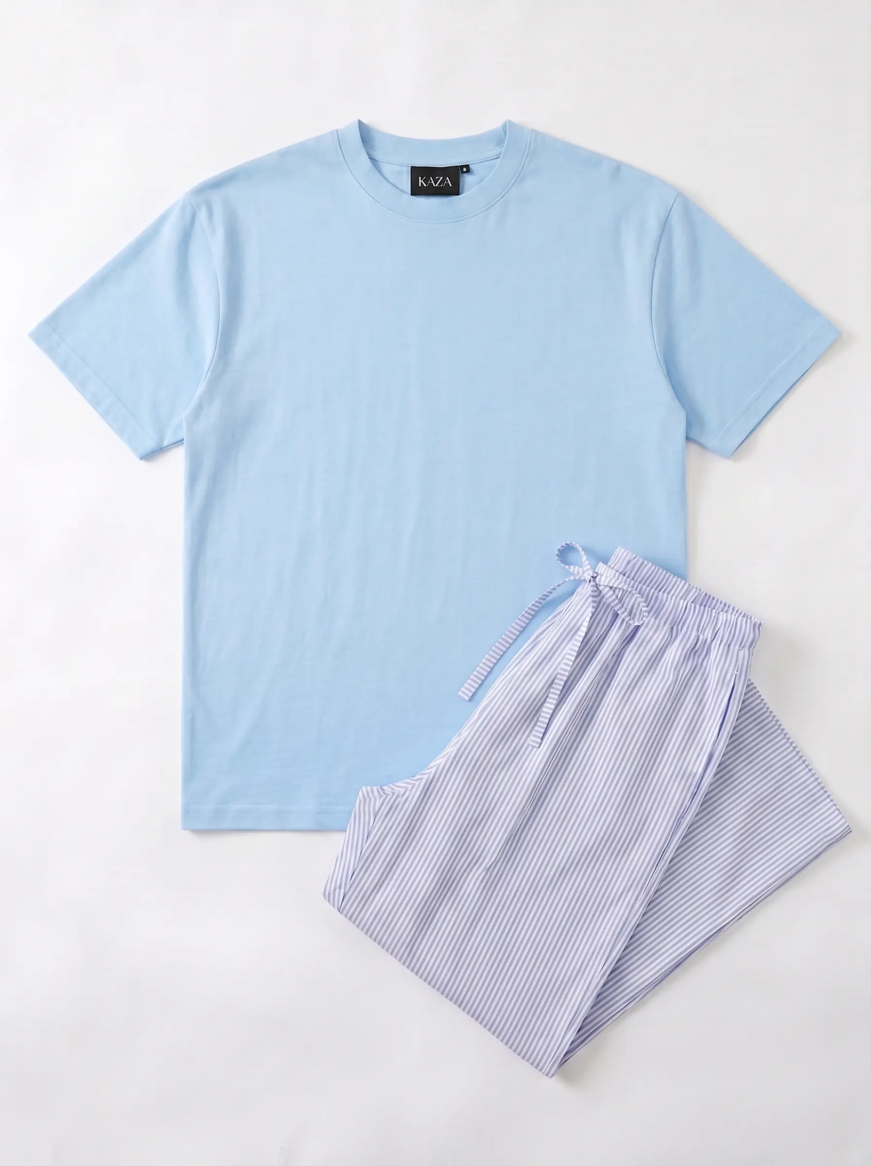 SET TSHIRT COTON OVERSIZED + PANTALON À RAYURES BLEU 6