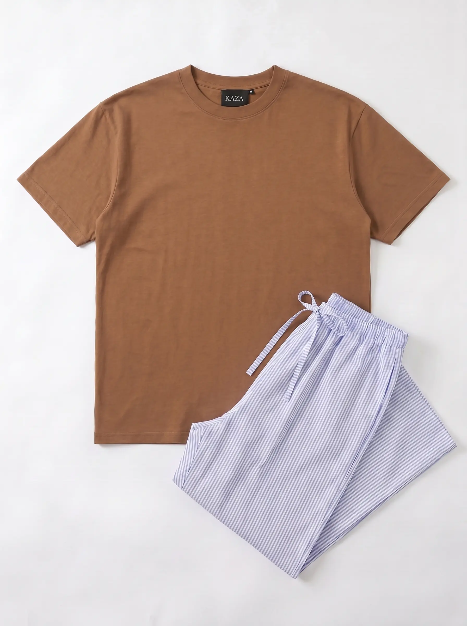 SET TSHIRT COTON OVERSIZED + PANTALON À RAYURES BLEU 7