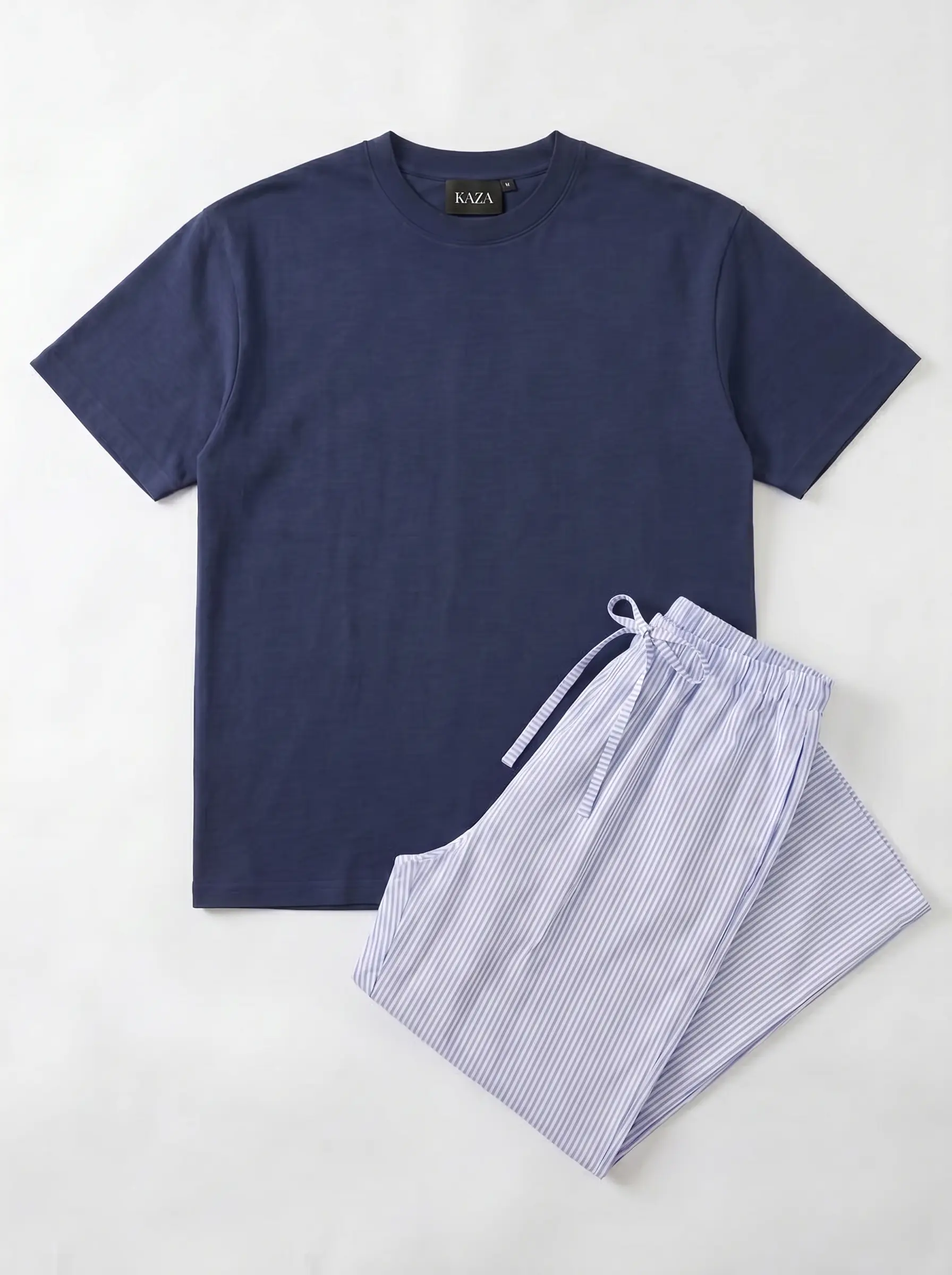 SET TSHIRT COTON OVERSIZED + PANTALON À RAYURES BLEU 8