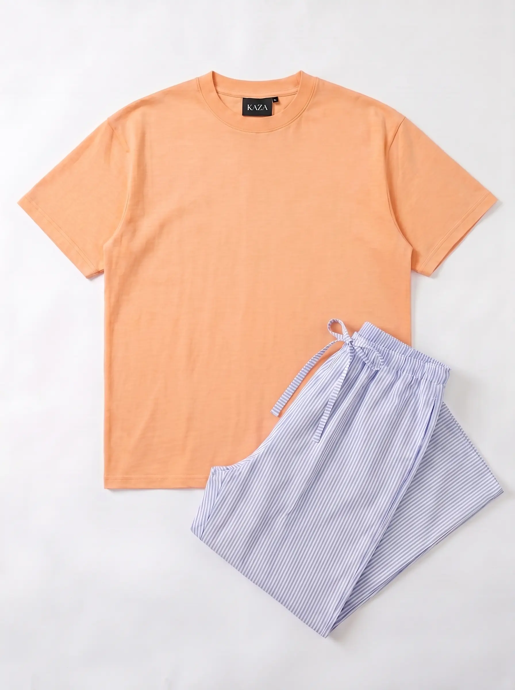 SET TSHIRT COTON OVERSIZED + PANTALON À RAYURES BLEU 9